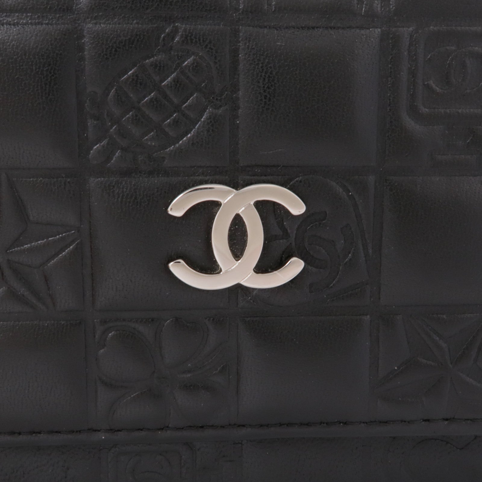 CHANEL 牛皮皮革Vintage Long Wallet銀扣長錢包