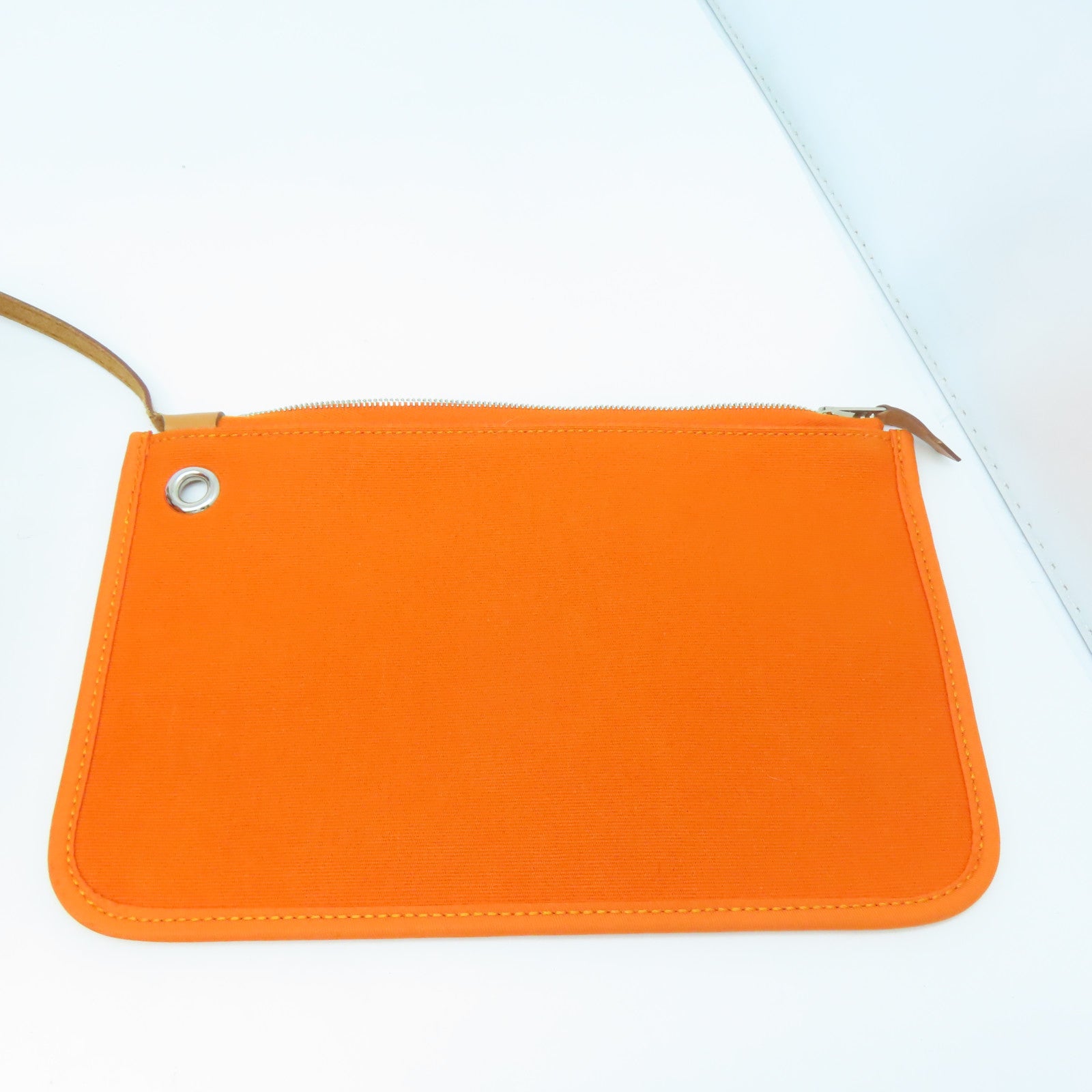 HERMES 【激減優惠】帆布Herbag PM銀扣手挽肩背兩用袋橙色