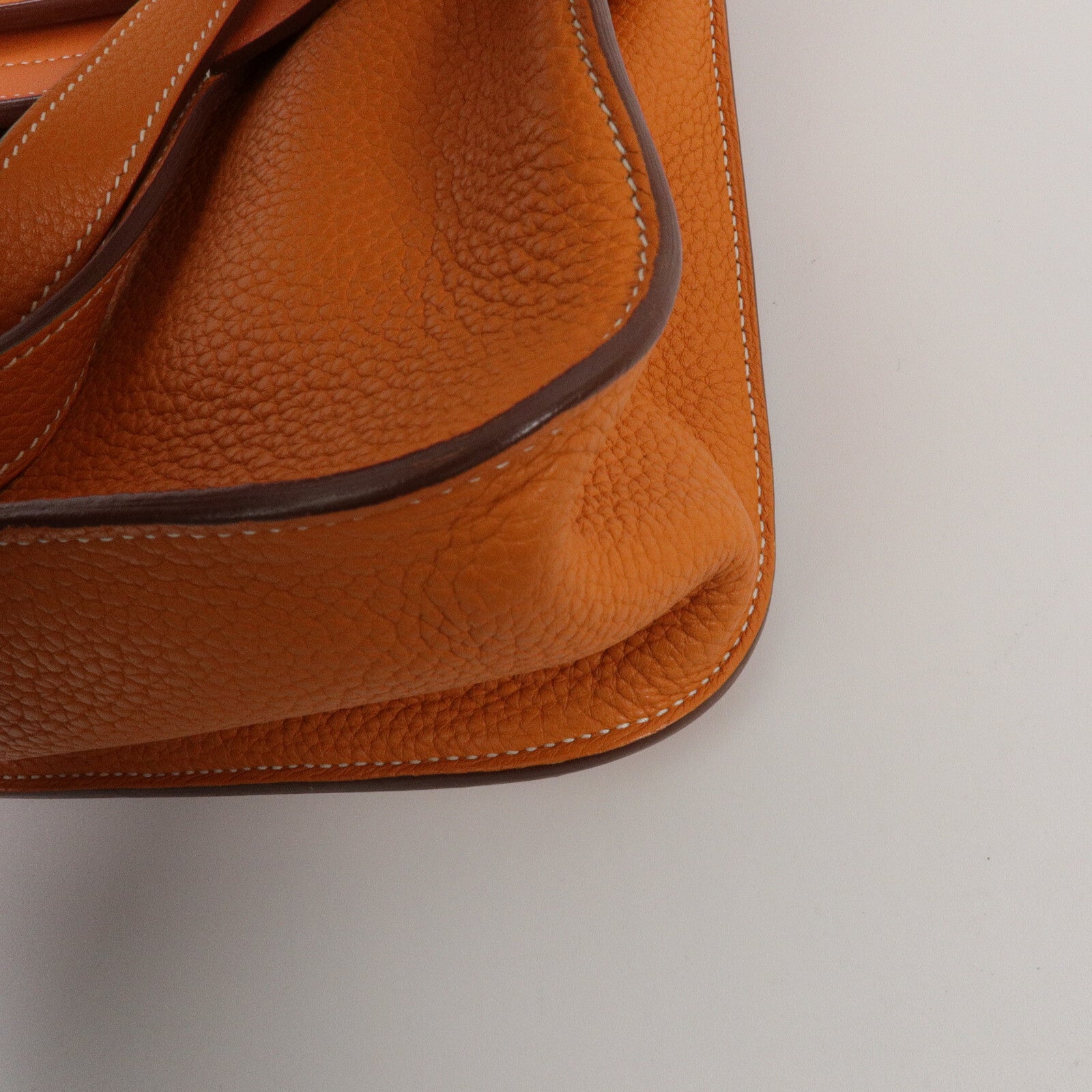 HERMES Clemence皮革Halzan 31手挽肩背兩用袋Orange