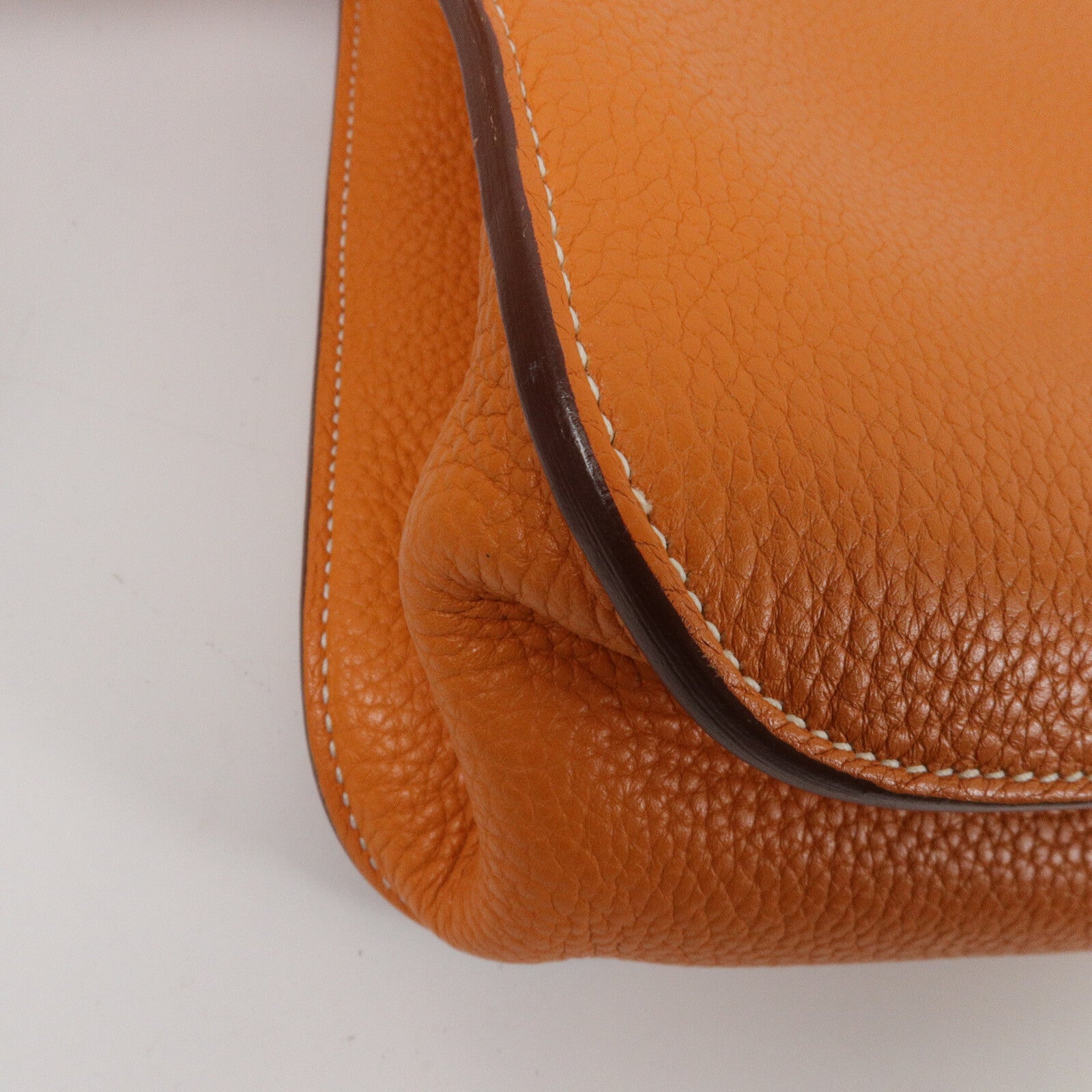 HERMES Clemence皮革Halzan 31手挽肩背兩用袋Orange