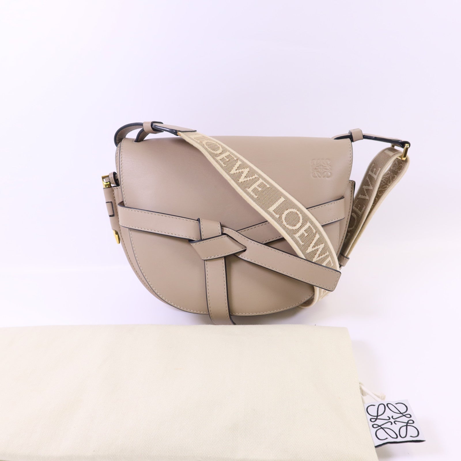 LOEWE 牛皮皮革Small Gate Bag金扣肩背袋