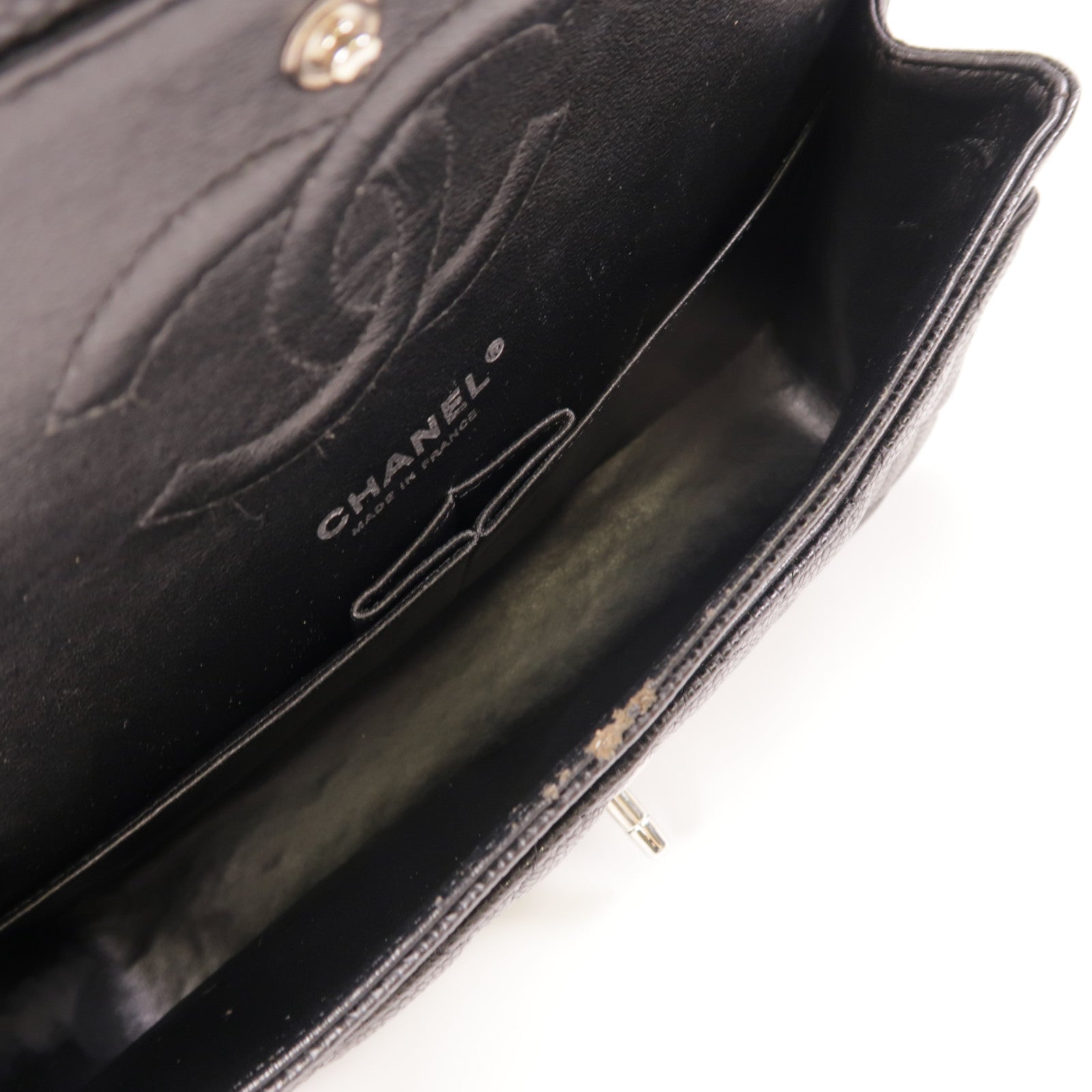 CHANEL 牛皮皮革Classic 25銀扣鏈帶肩背袋