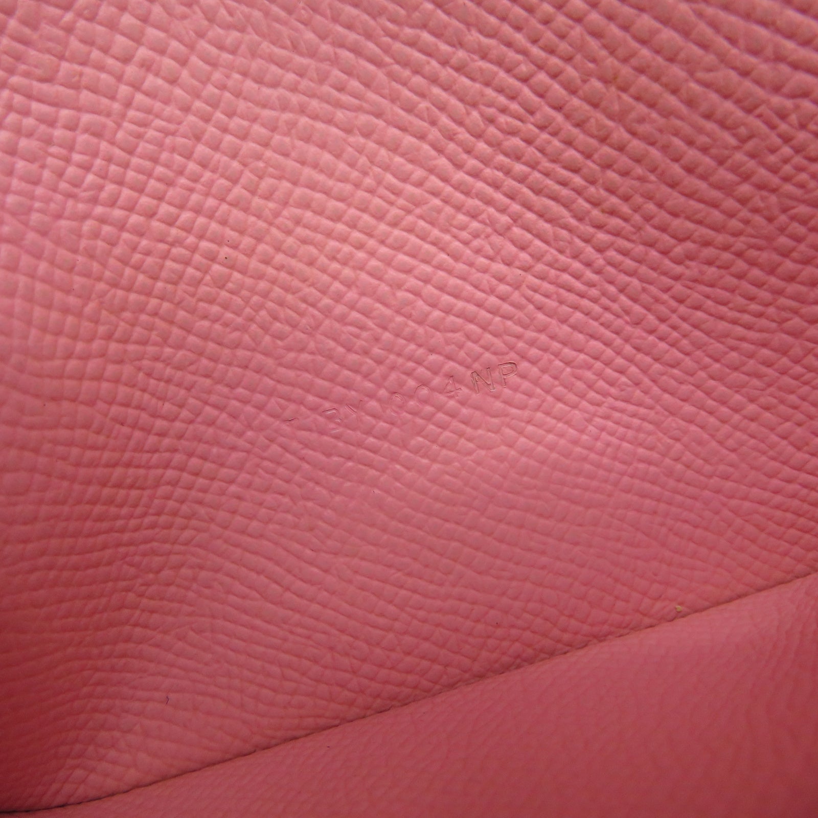 HERMES Epsom Leather Bearn Bi Fold Silver Buckle Long Wallet Pink