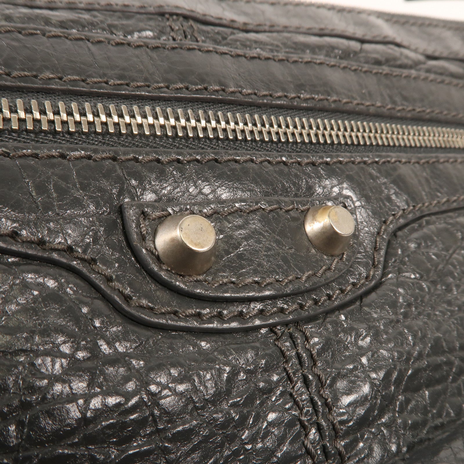 BALENCIAGA 牛皮皮革Classic City Large Pouch銀扣手拿包