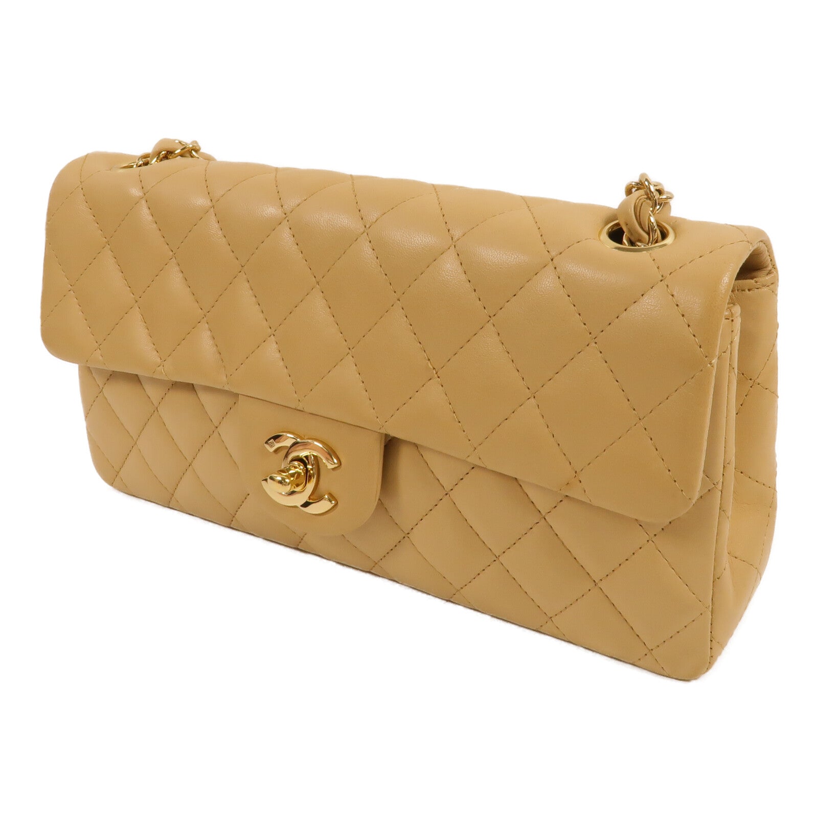 CHANEL 羊皮皮革Chain Shoulder金扣鏈帶肩背袋