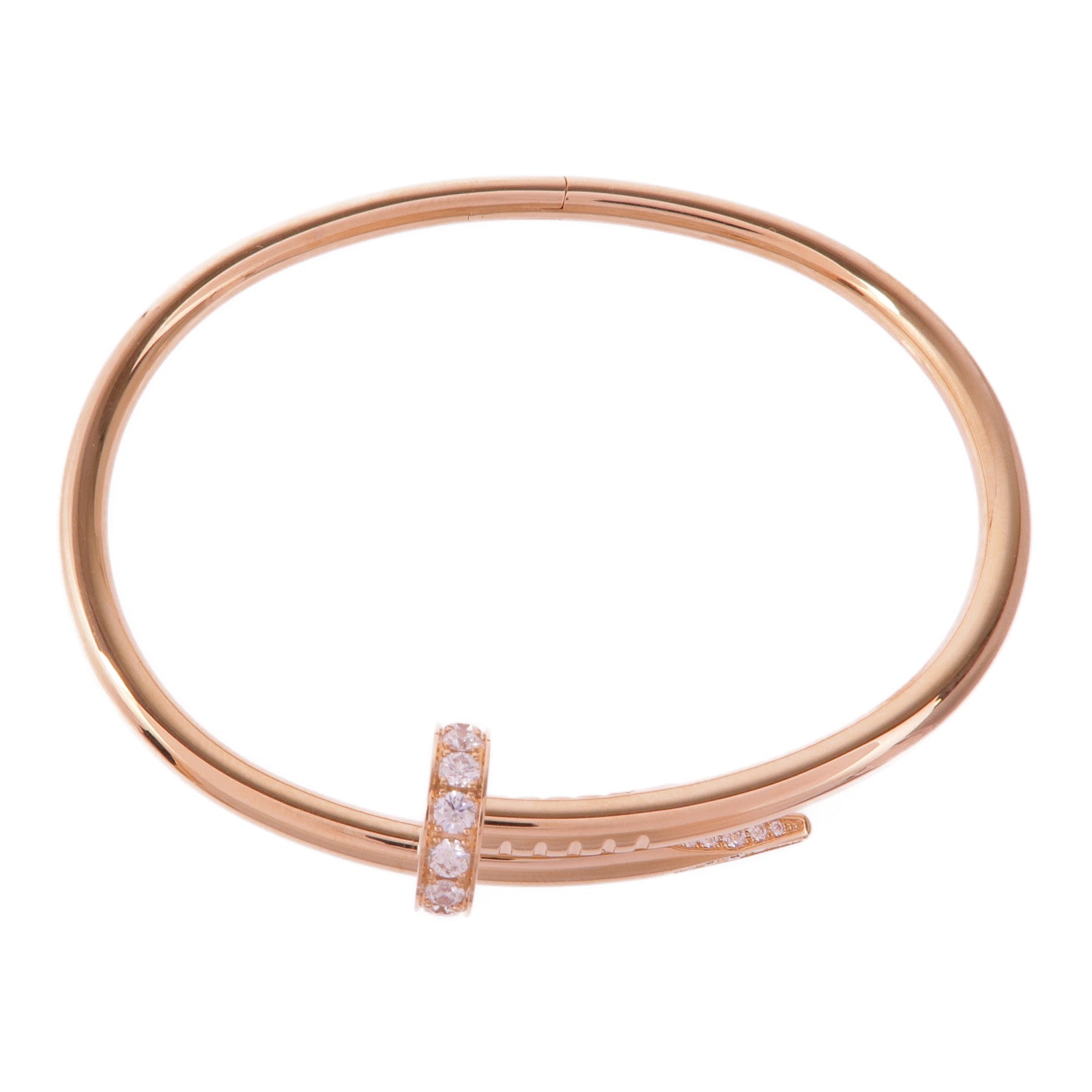 CARTIER 18K玫瑰金Juste Un Clou鑽石手鐲Cartier#17