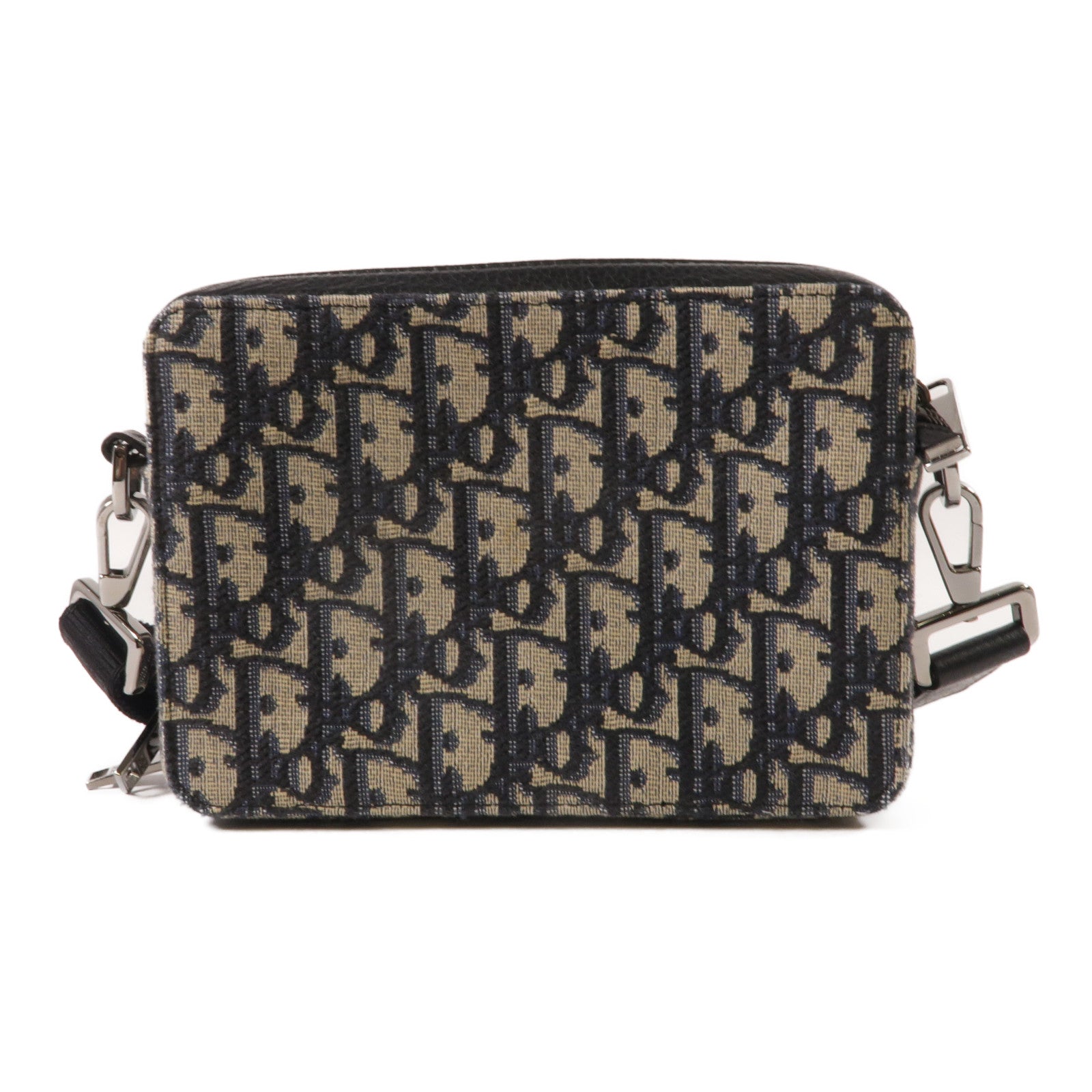Dior 帆布Oblique Camera銀扣肩背袋藍色