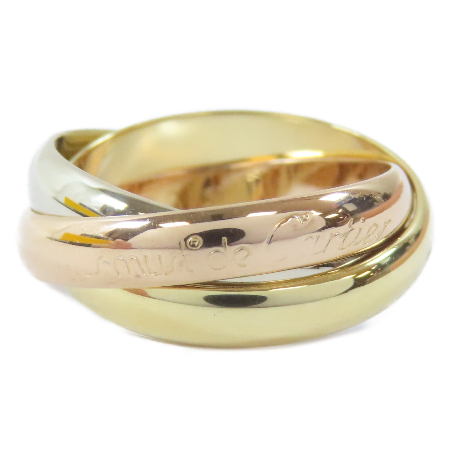 CARTIER 18K黃金/白金/玫瑰金Trinity Ring戒指Cartier#51/US#5.75