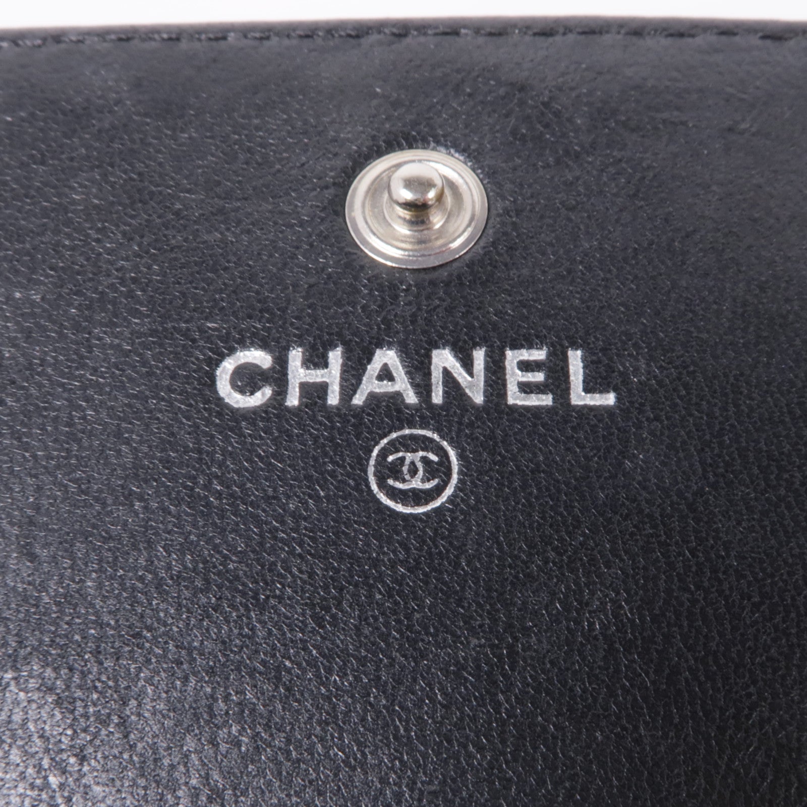 CHANEL 牛皮皮革Vintage Long Wallet銀扣長錢包