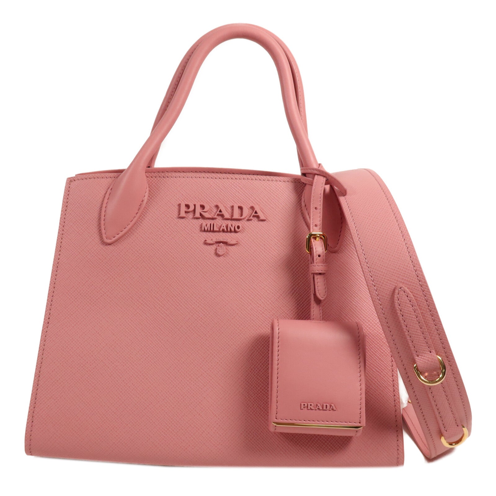 PRADA 牛皮皮革2 Way Shoulder Bag金扣手挽肩背兩用袋