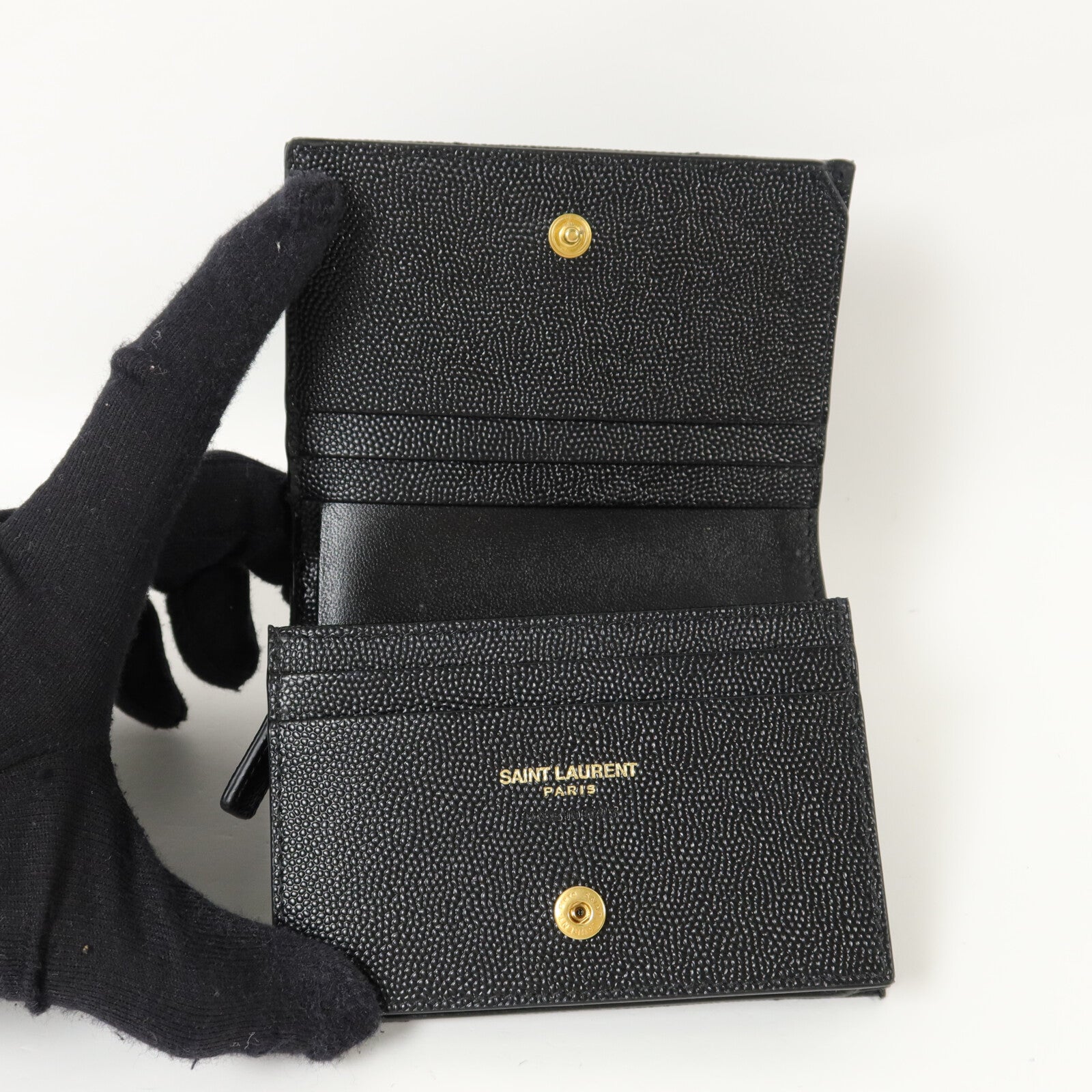 SAINT LAURENT 牛皮皮革Cassandre Matelasse Flap Card Case錢包