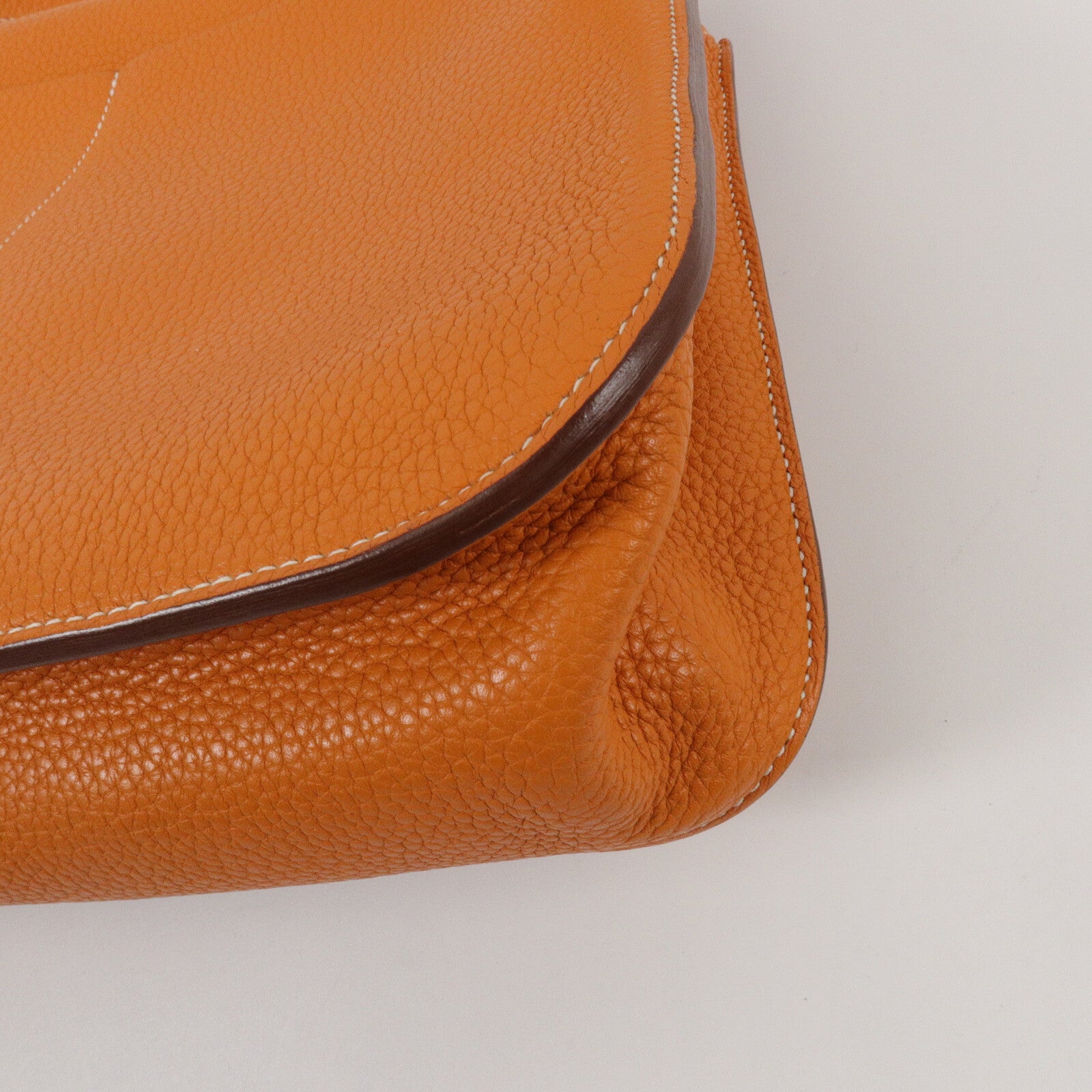 HERMES Clemence皮革Halzan 31手挽肩背兩用袋Orange
