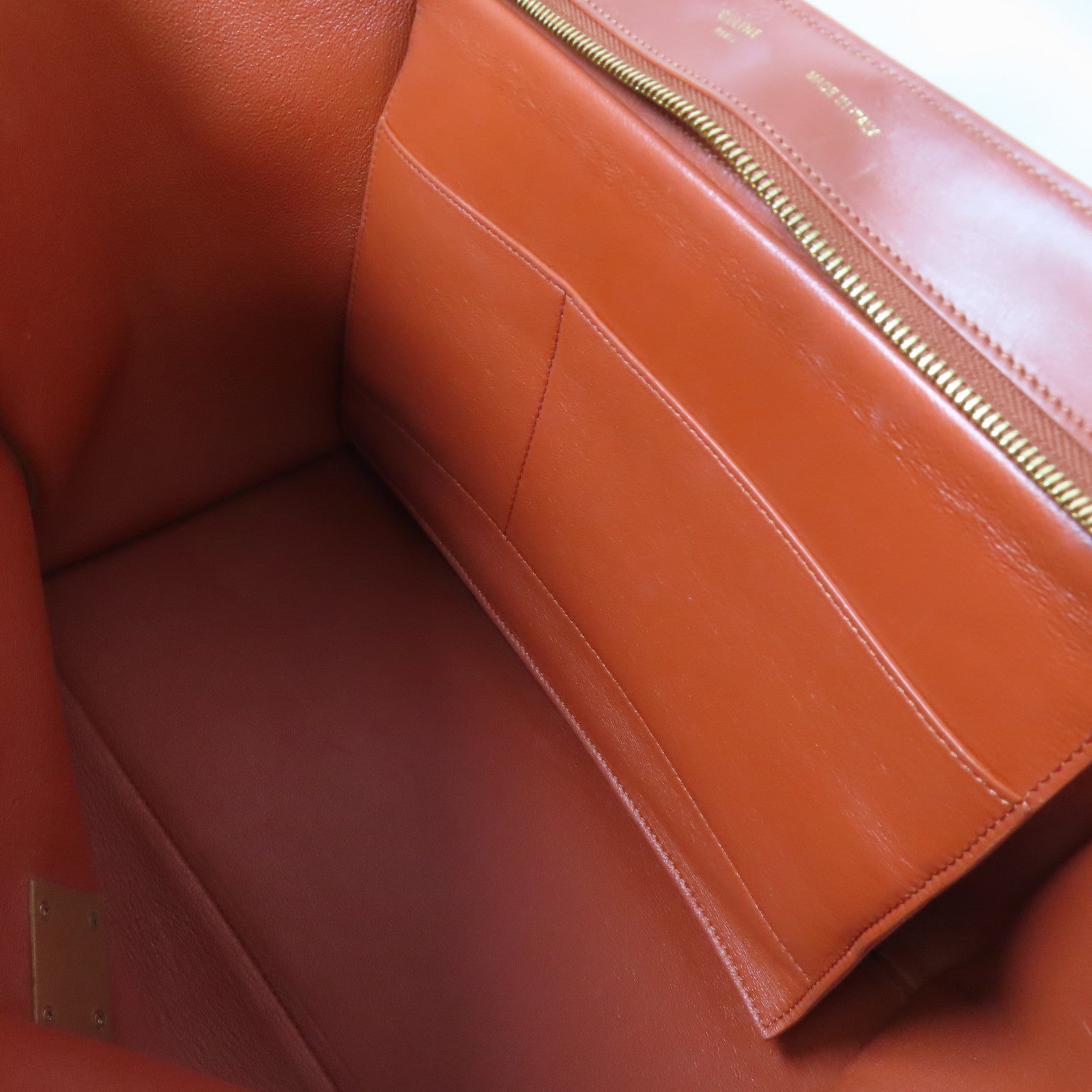 CELINE 【激減優惠】牛皮皮革Trapeze金扣手挽肩背兩用袋啡色/藍色