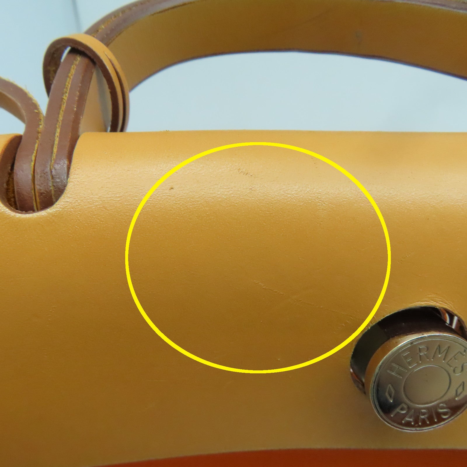 HERMES 【激減優惠】帆布Herbag PM銀扣手挽肩背兩用袋橙色