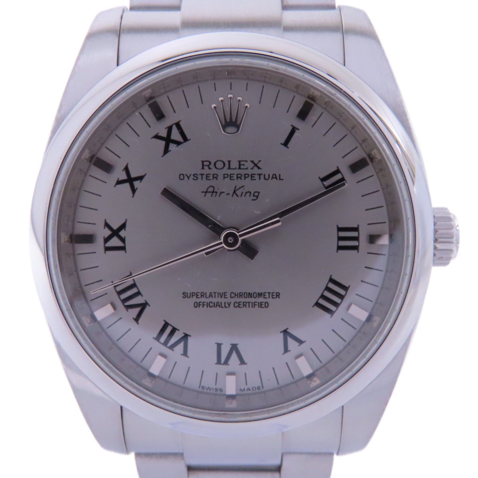 ROLEX Air King不鏽鋼手錶自動機芯銀色
