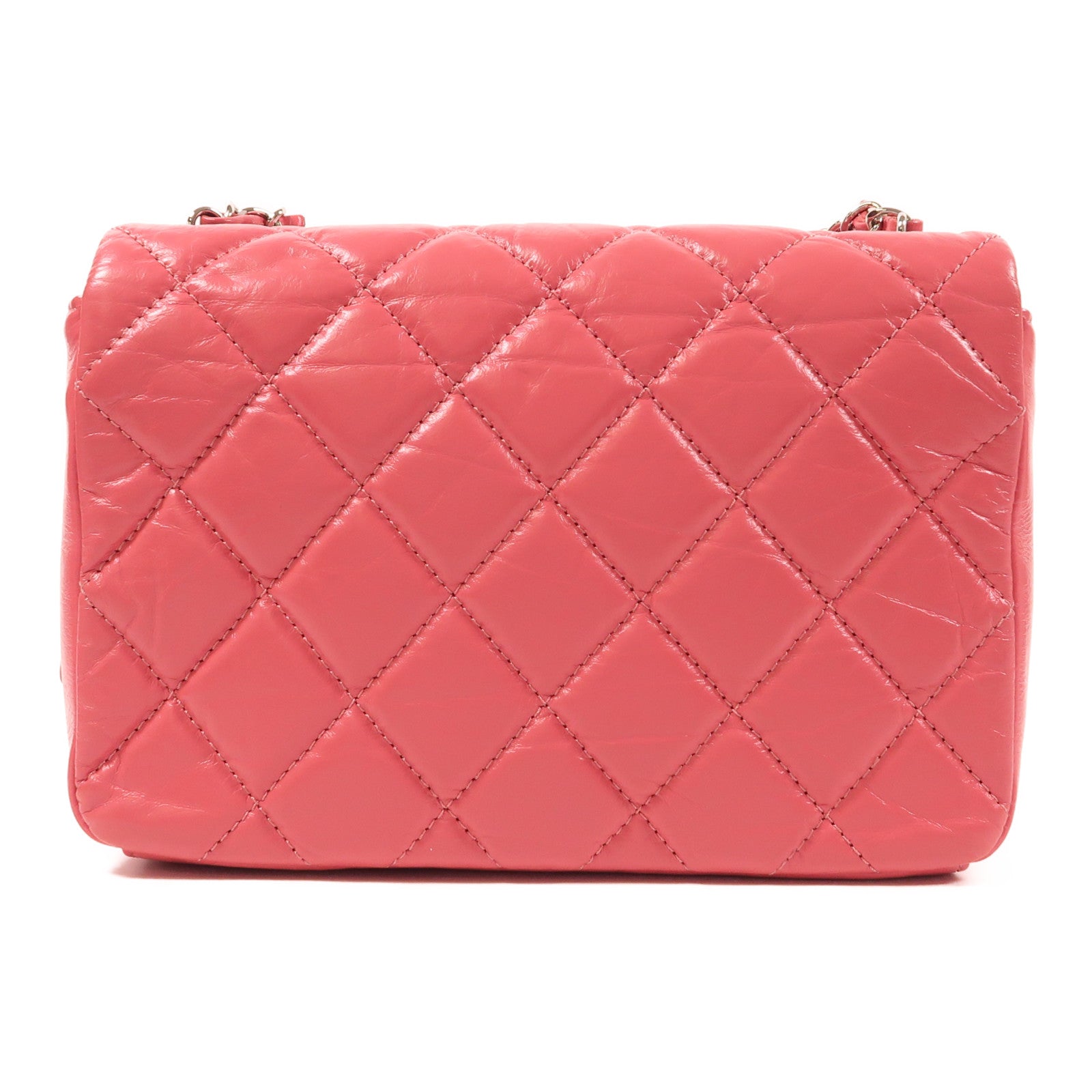 CHANEL 羊皮皮革Shoulder Bag銀扣鏈帶肩背袋