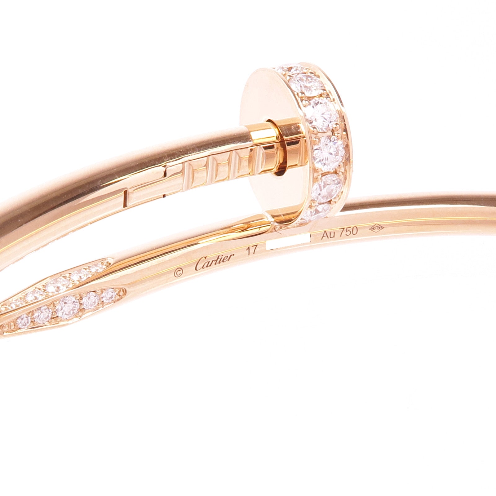 CARTIER 18K玫瑰金Juste Un Clou鑽石手鐲Cartier#17