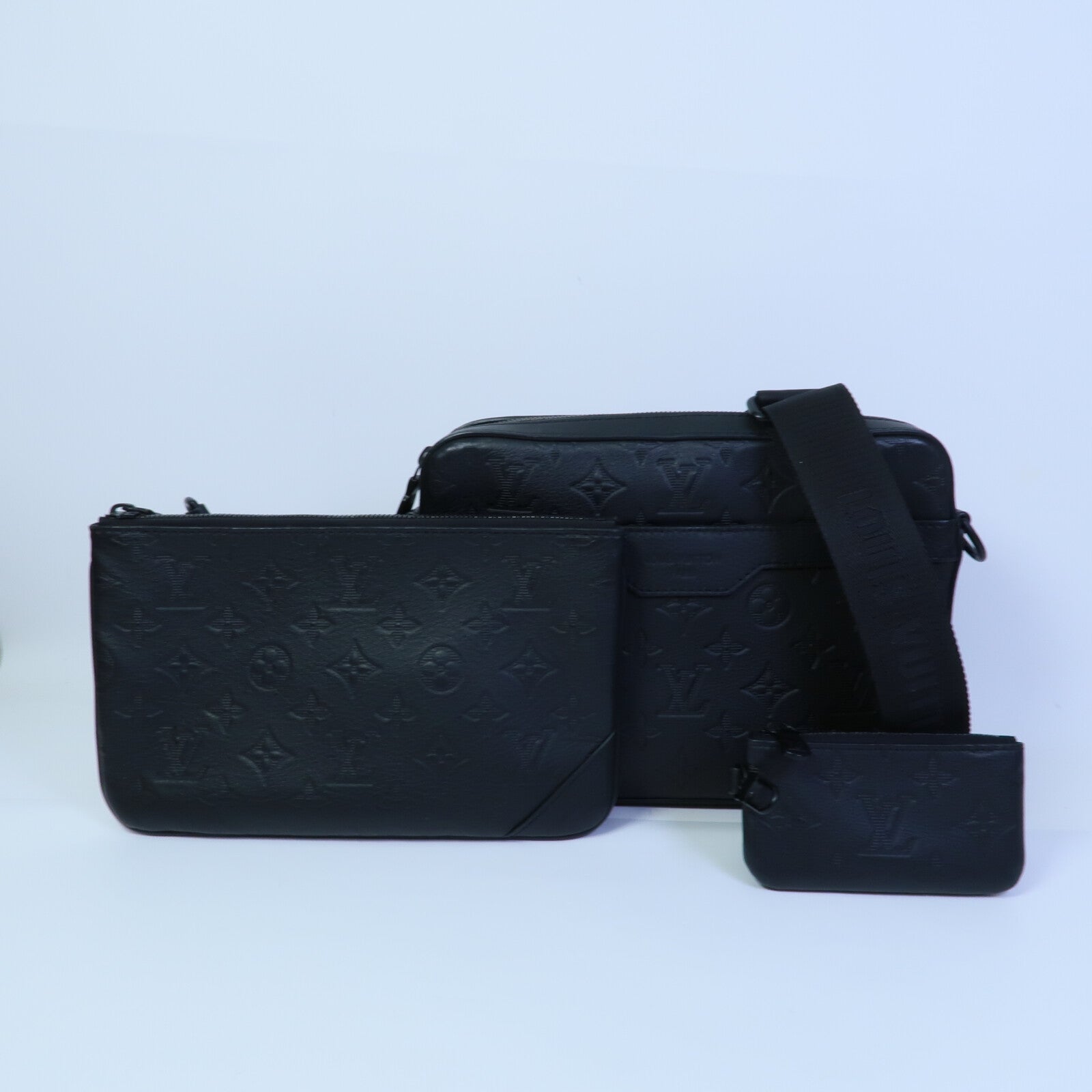 LOUIS VUITTON Monogram Shadow Trio Messenger肩背袋