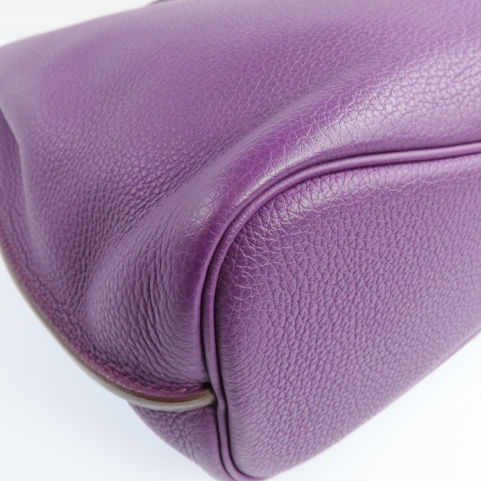 HERMES Clemence皮革So Kelly 22銀扣肩背袋Anemone