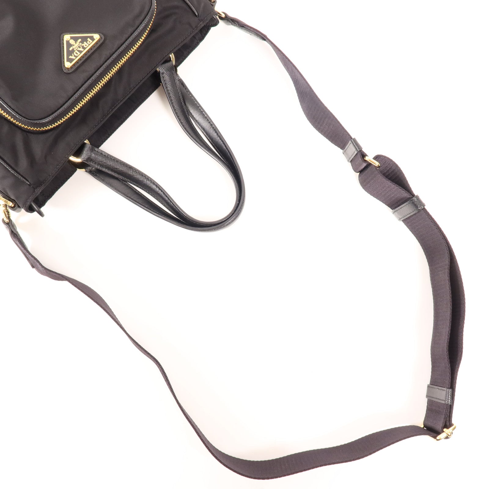 PRADA 尼龍2 Way Shoulder Bag金扣手挽肩背兩用袋