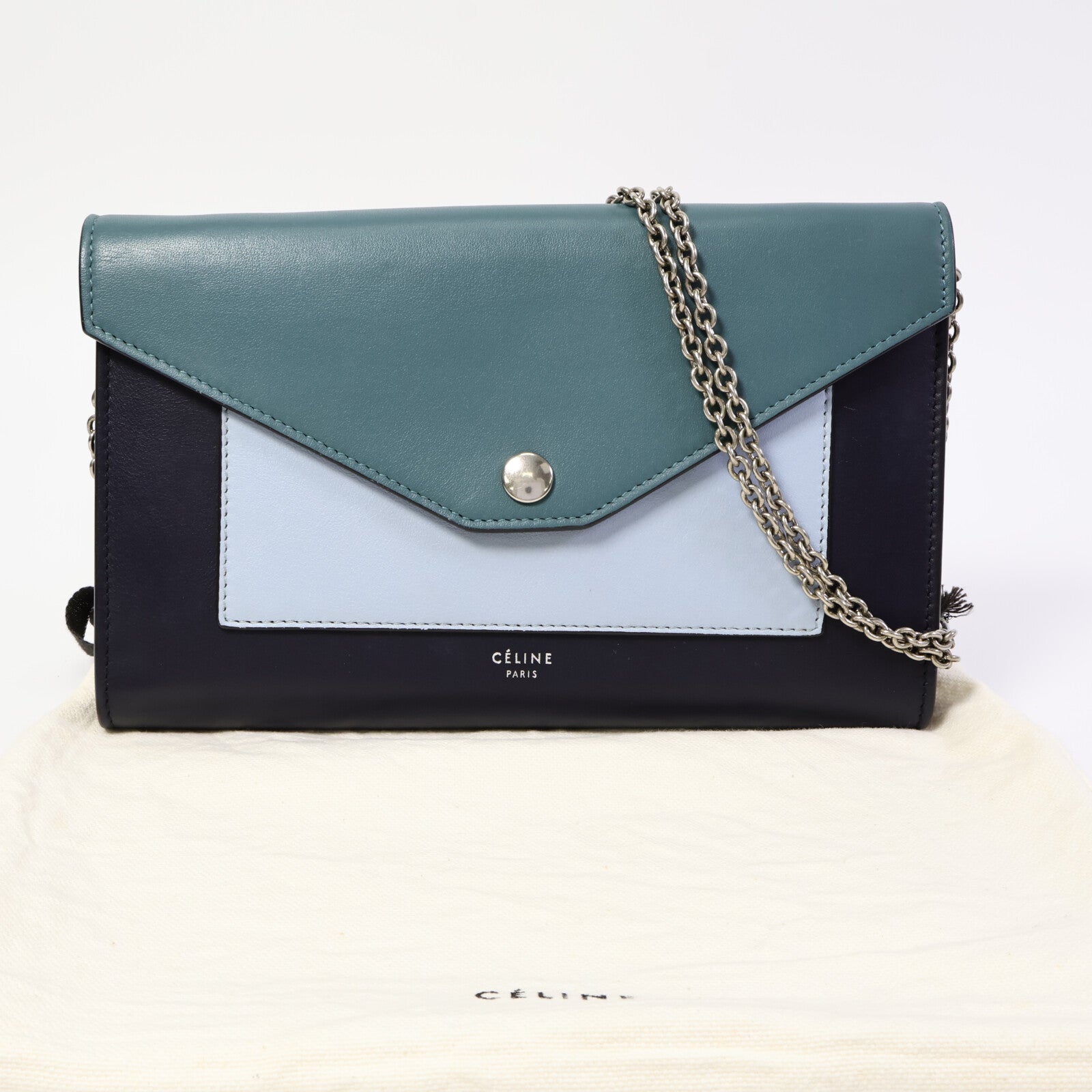 CELINE 牛皮皮革Wallet On Chain鏈帶肩背袋