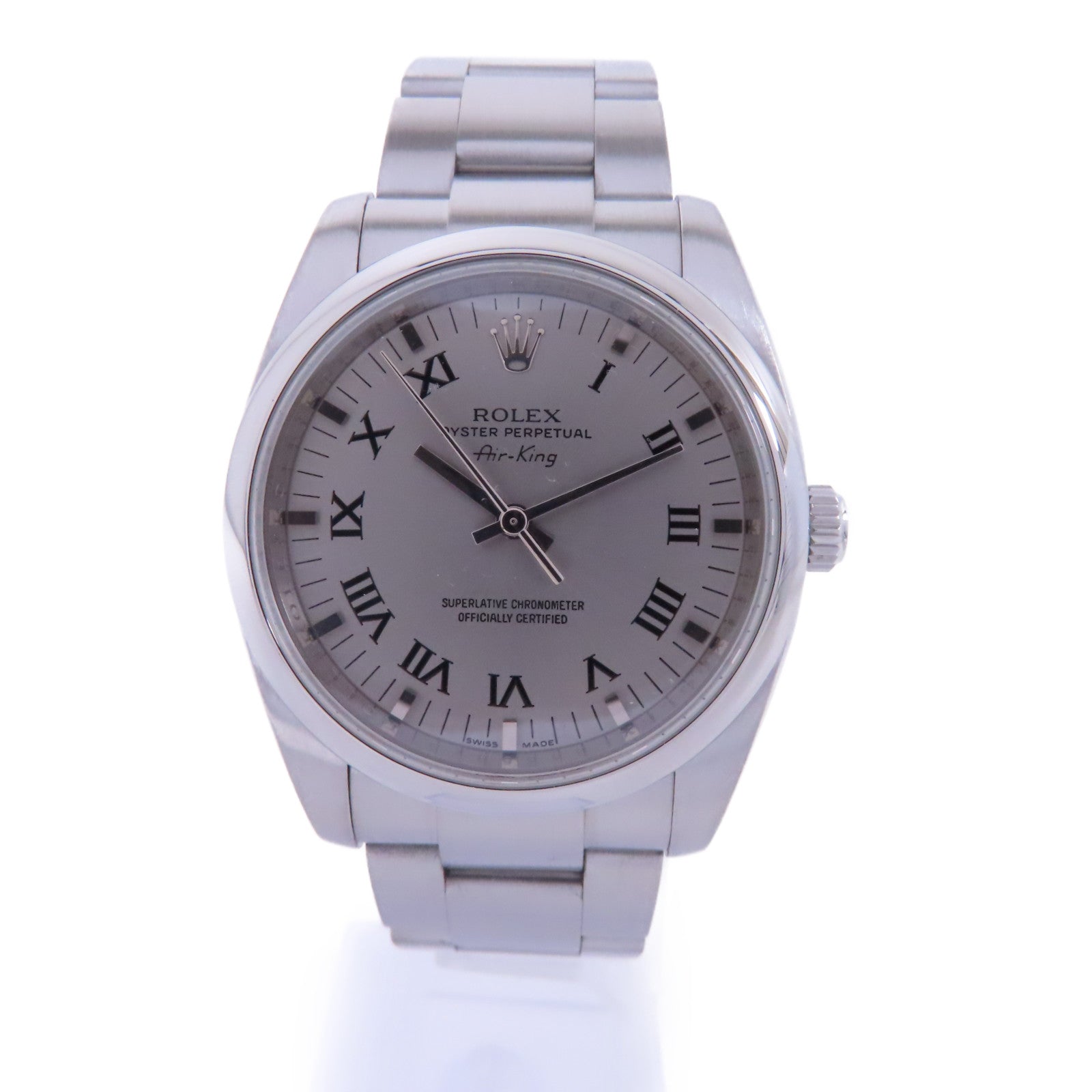 ROLEX Air King不鏽鋼手錶自動機芯銀色