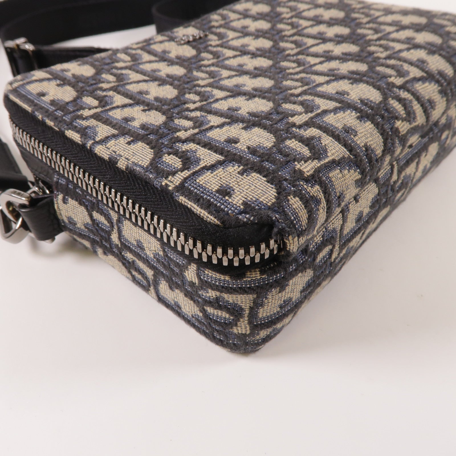 Dior 帆布Oblique Camera銀扣肩背袋藍色