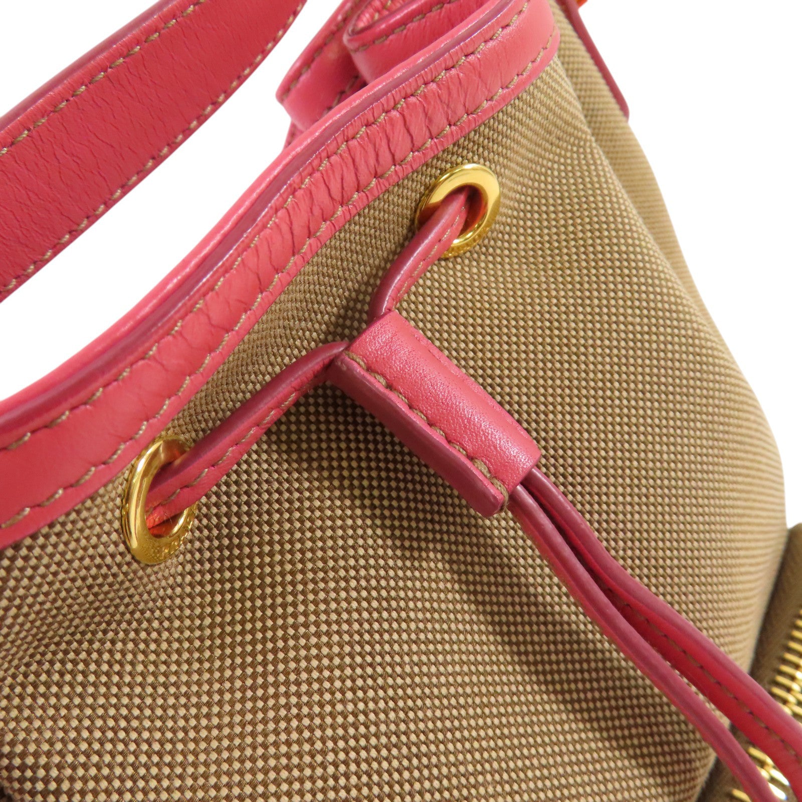PRADA 帆布Mini Bucket 2Way Shoulder Bag手挽肩背兩用袋