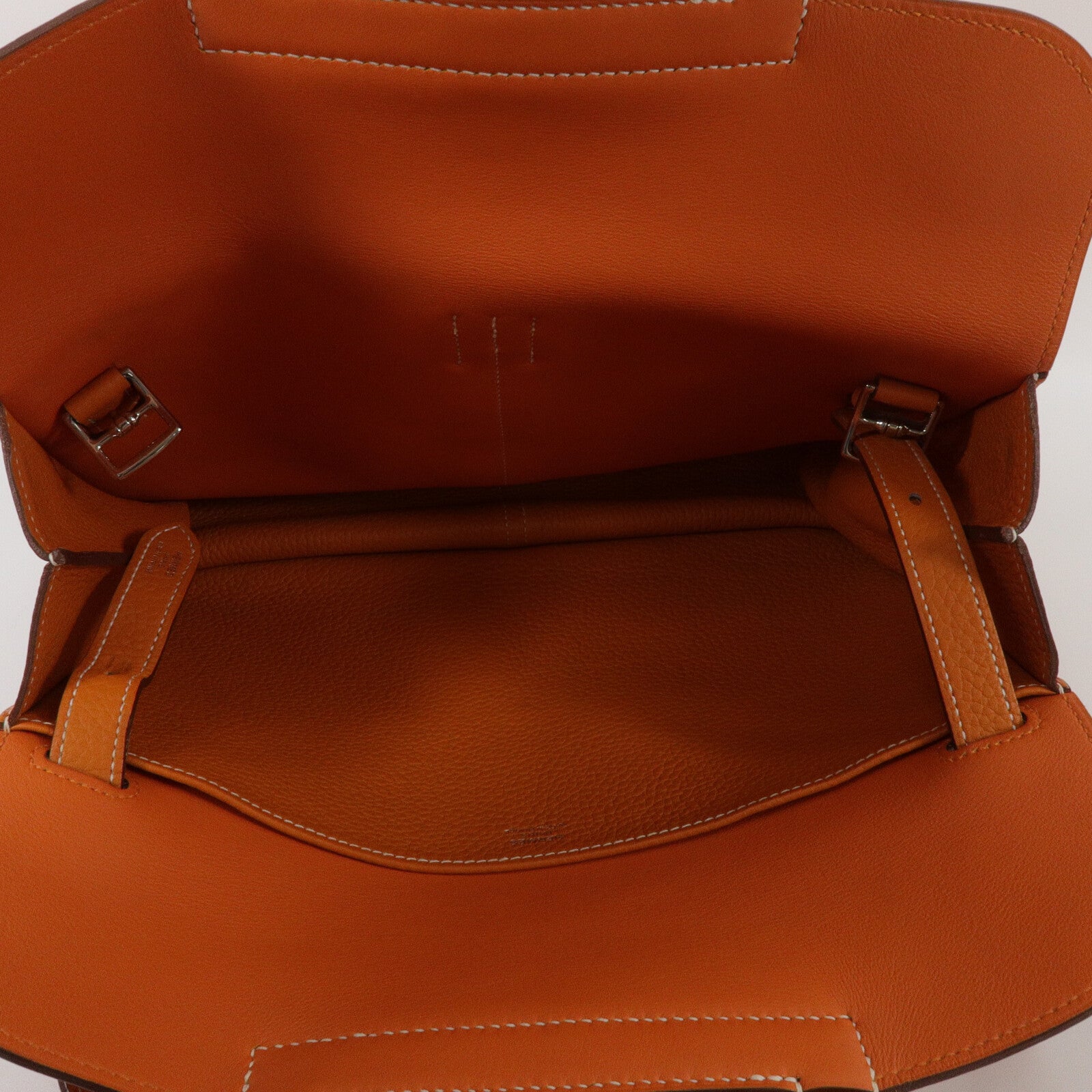 HERMES Clemence皮革Halzan 31手挽肩背兩用袋Orange