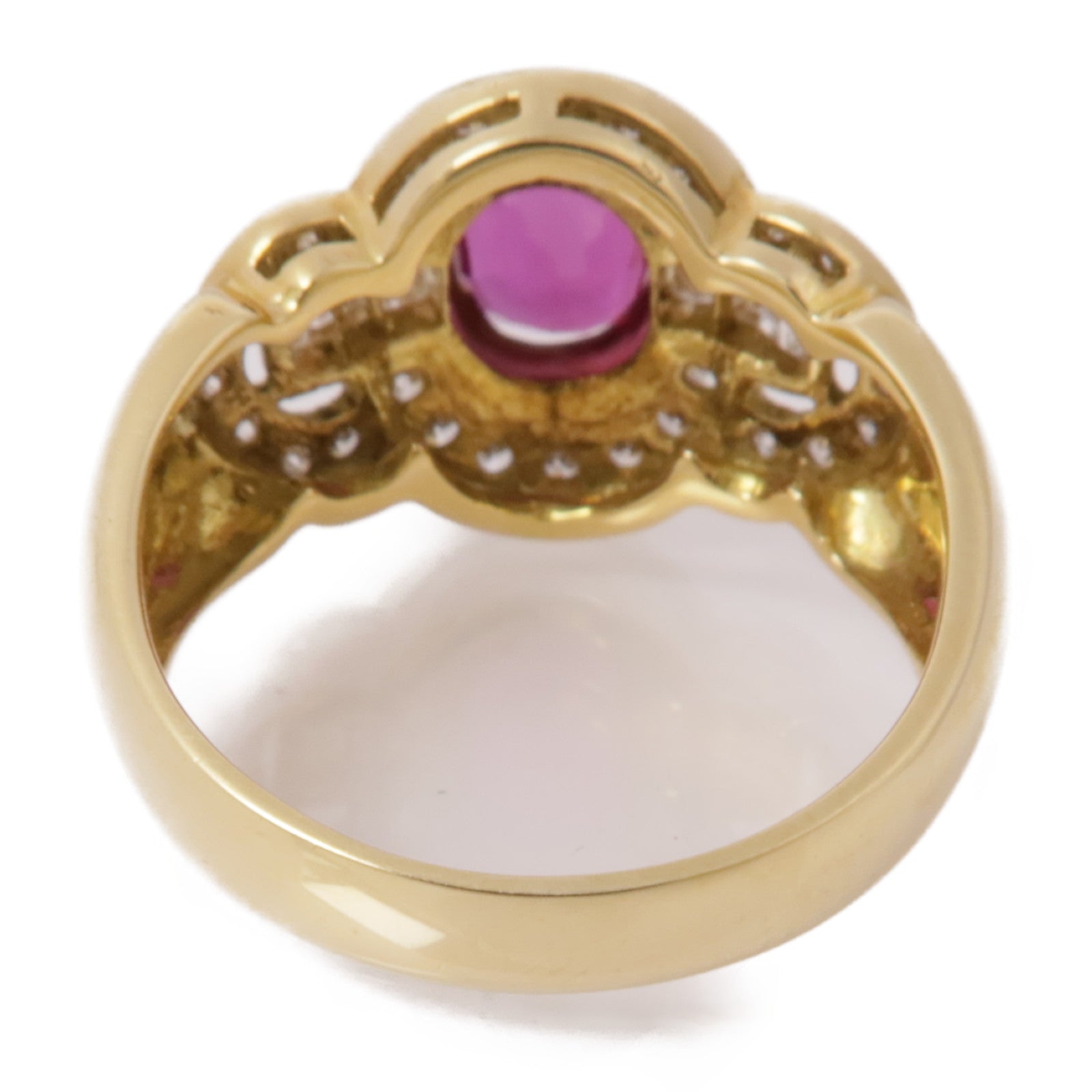 JEWELRY Ruby Diamond Ring 18K Yellow Gold US#6.25