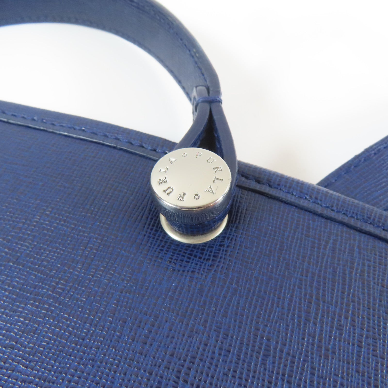 Furla 牛皮皮革2 Way Shoulder Bag銀扣手挽肩背兩用袋藍色