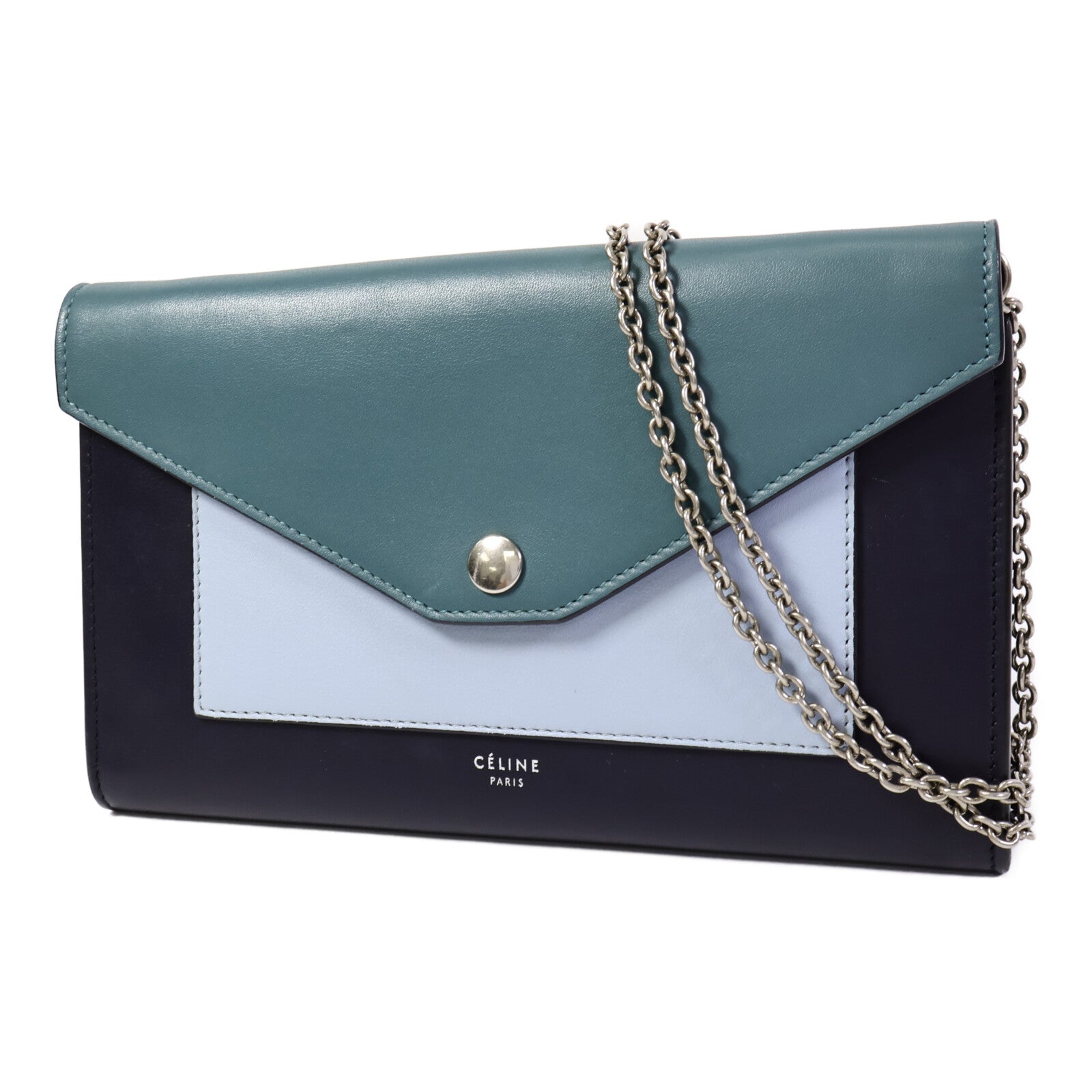 CELINE 牛皮皮革Wallet On Chain鏈帶肩背袋