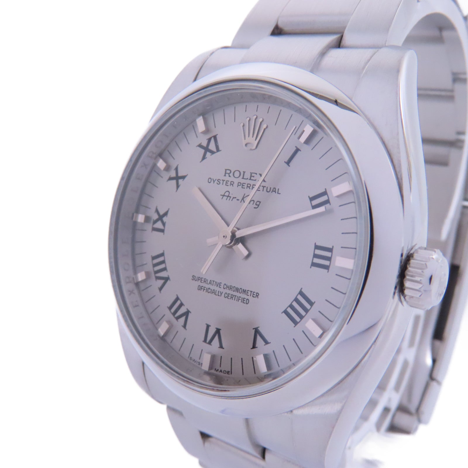 ROLEX Air King不鏽鋼手錶自動機芯銀色