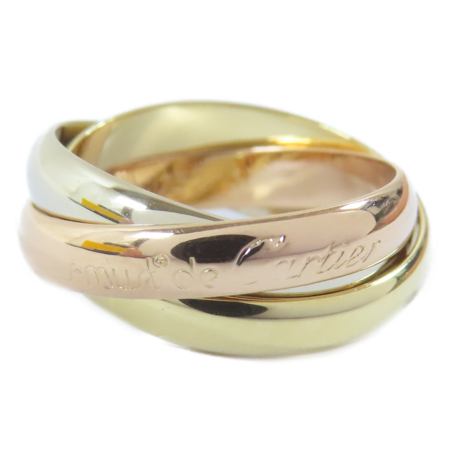 CARTIER 18K黃金/白金/玫瑰金Trinity Ring戒指Cartier#51/US#5.75