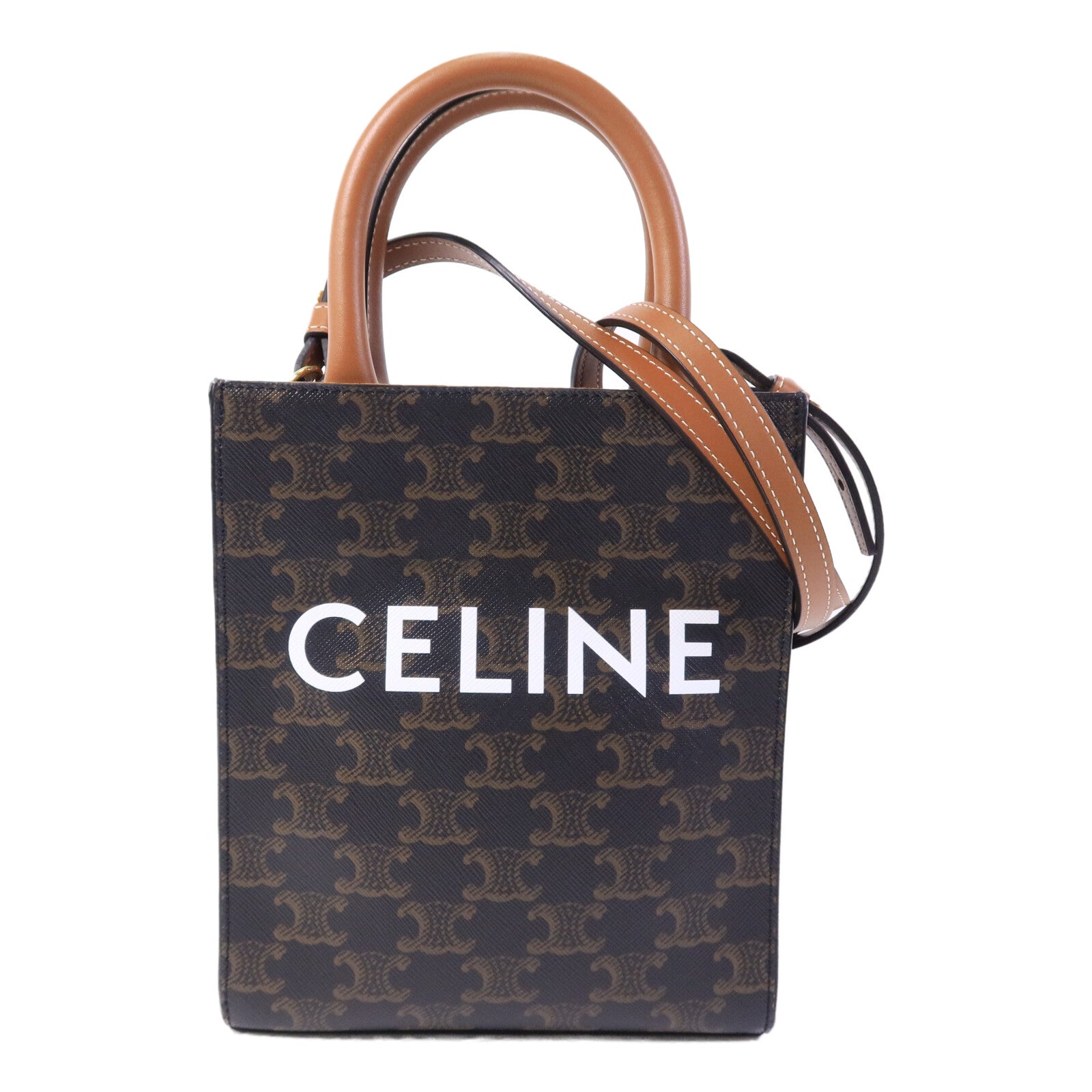 CELINE 塗層帆布Mini Cabas Vertical手挽肩背兩用袋