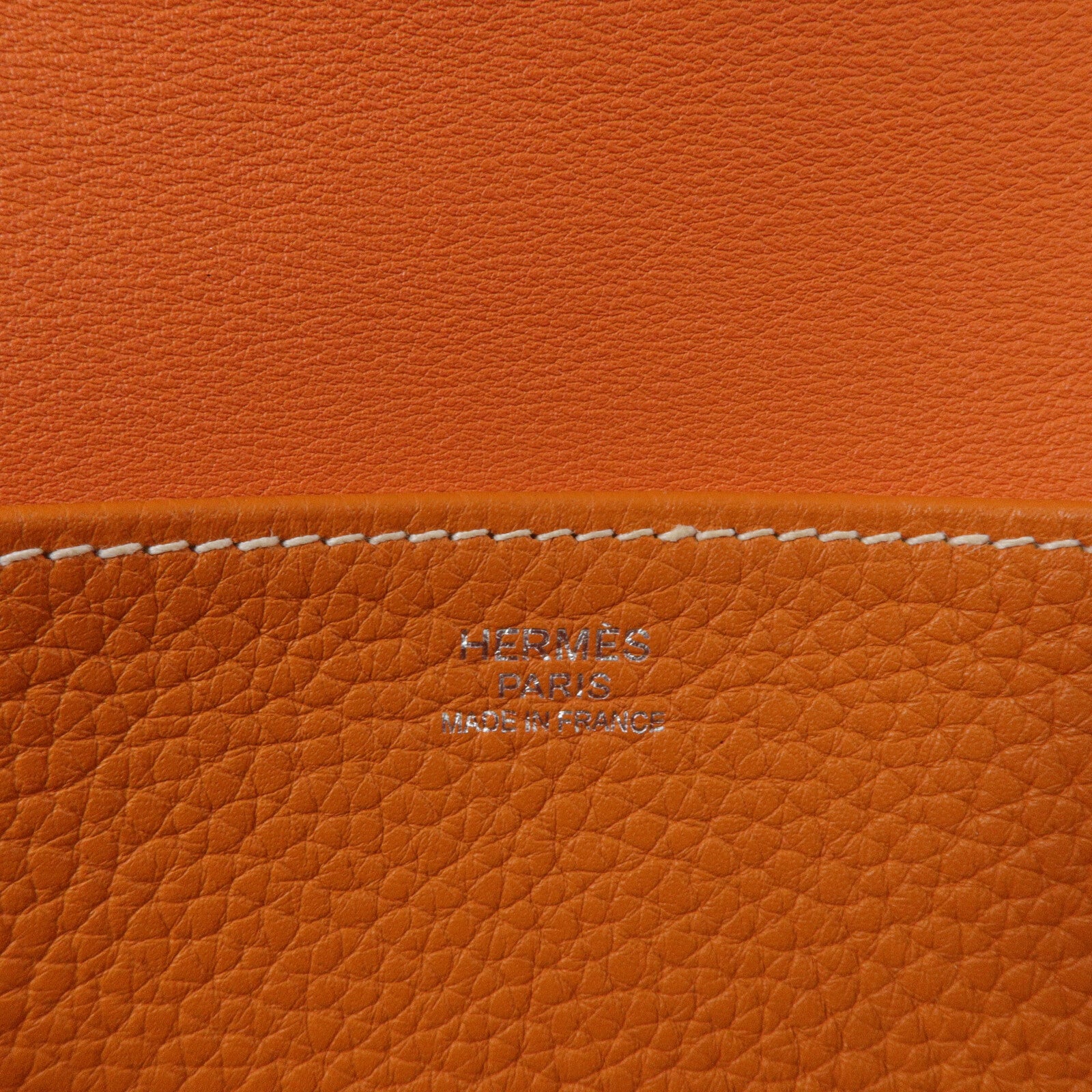 HERMES Clemence皮革Halzan 31手挽肩背兩用袋Orange