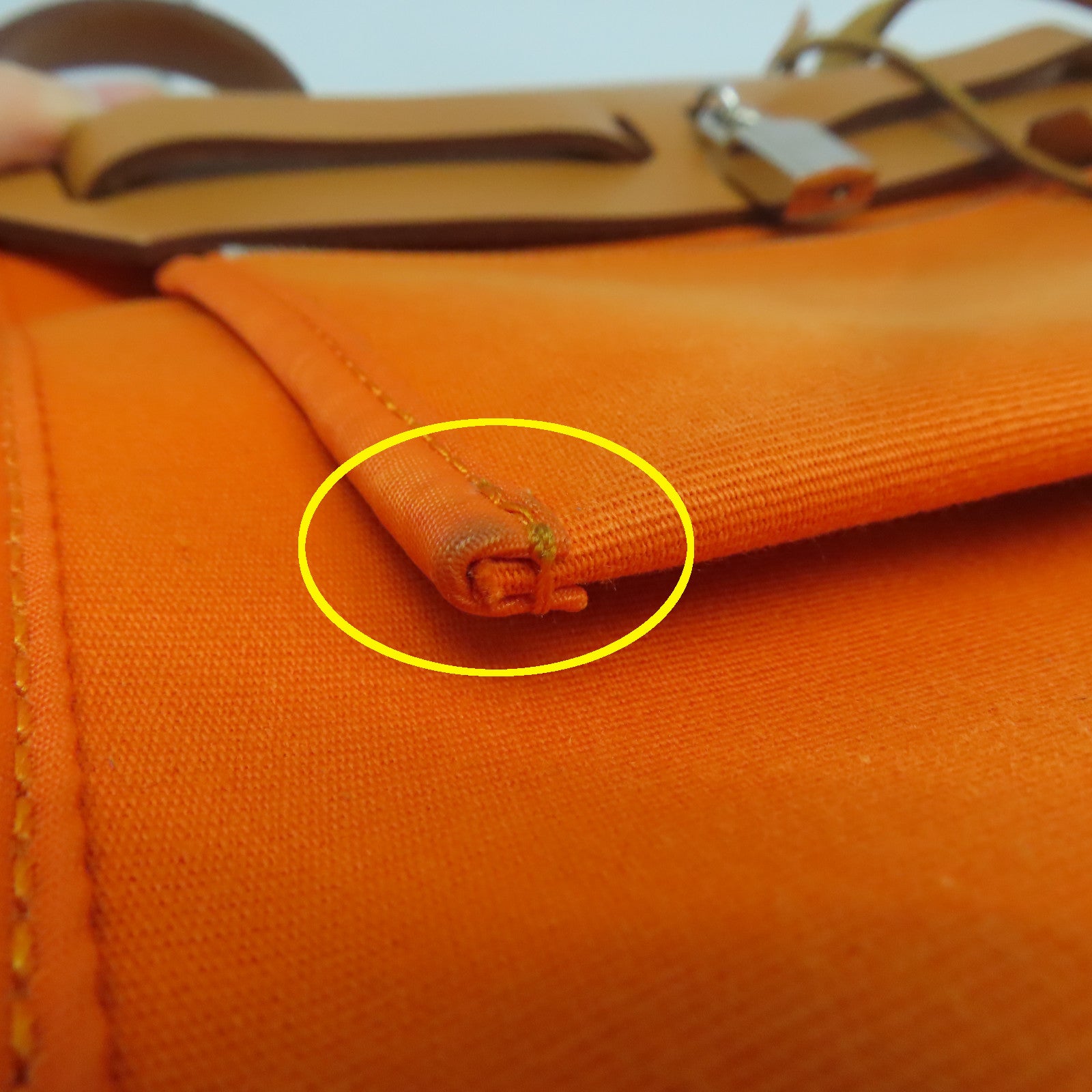 HERMES 【激減優惠】帆布Herbag PM銀扣手挽肩背兩用袋橙色