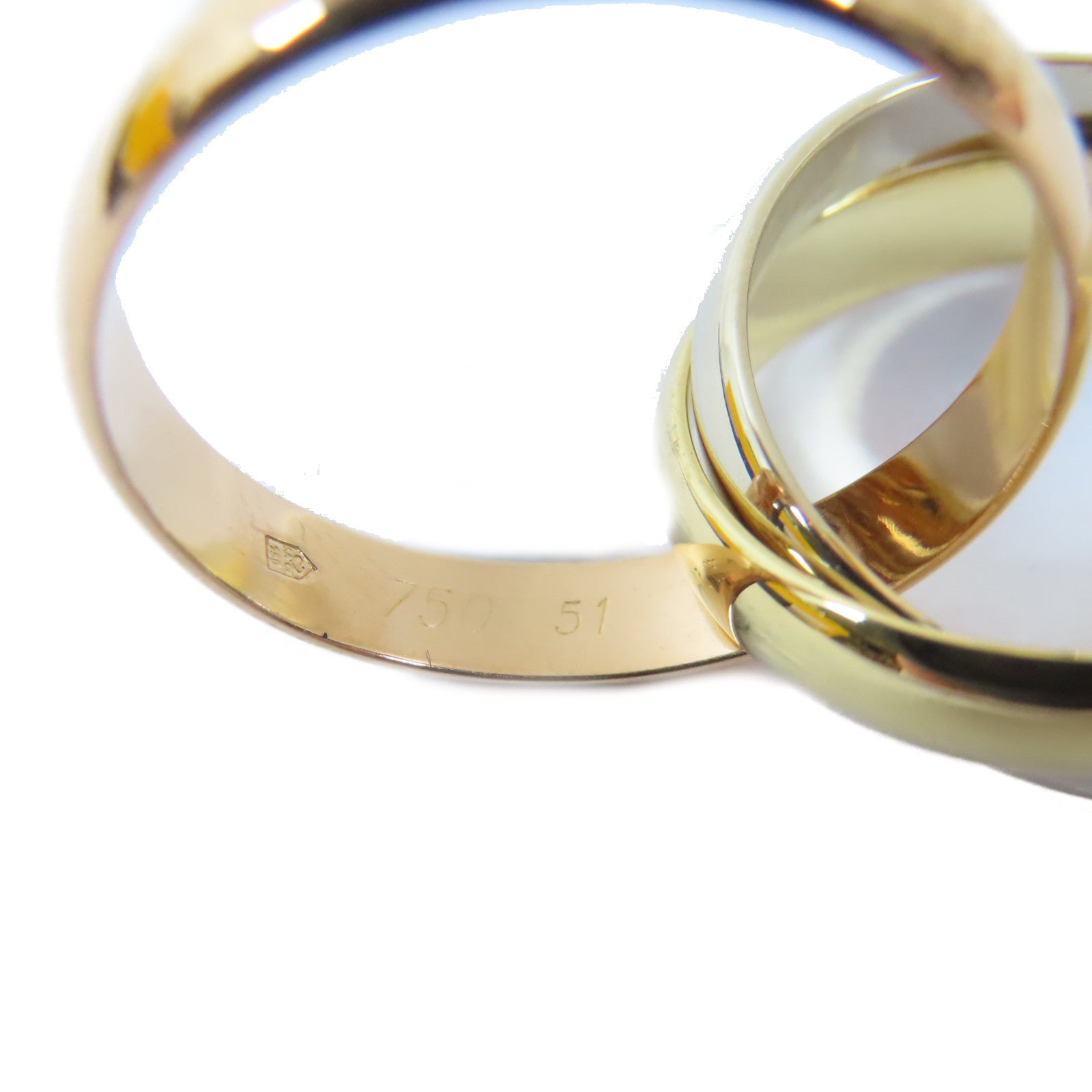 CARTIER 18K黃金/白金/玫瑰金Trinity Ring戒指Cartier#51/US#5.75
