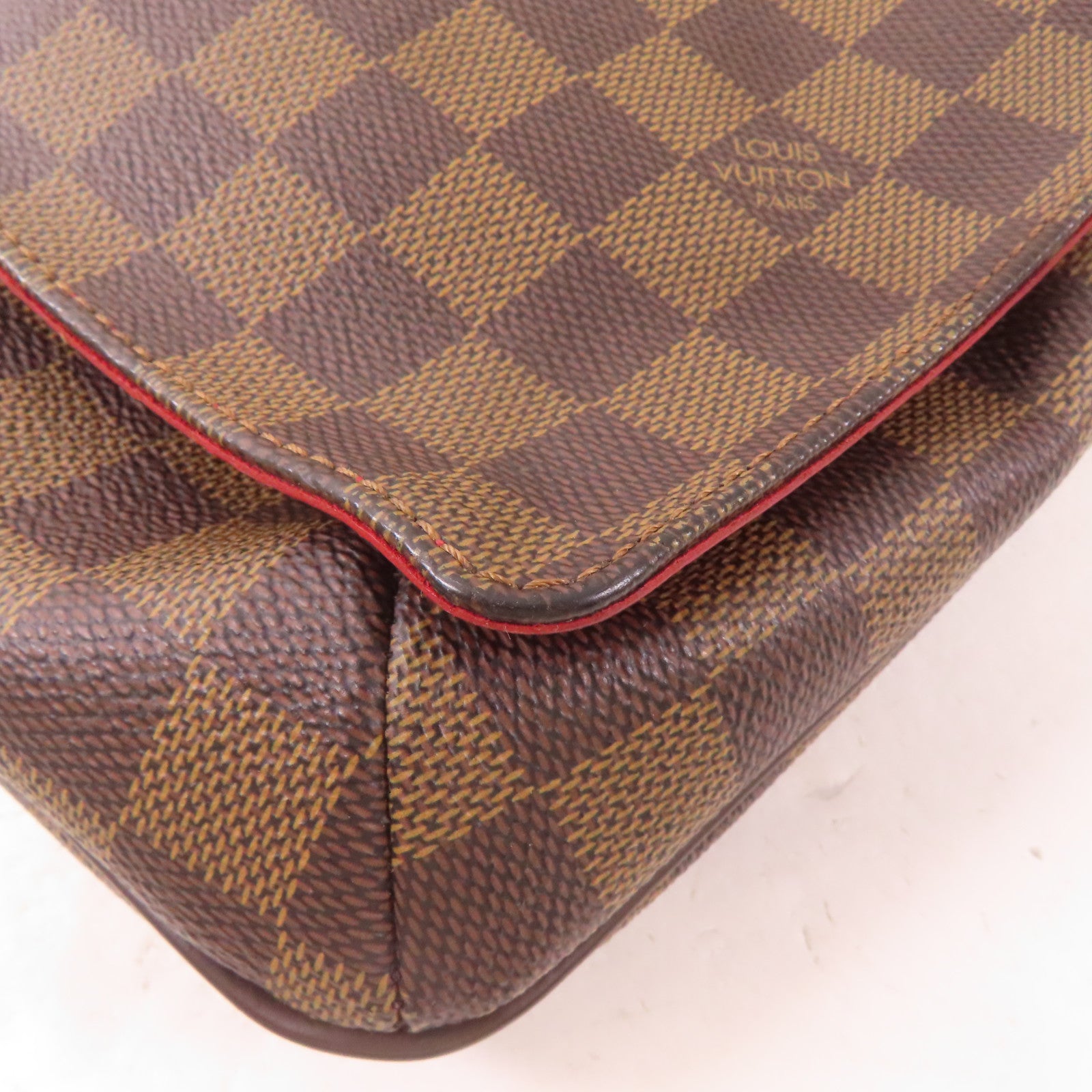 LOUIS VUITTON Damier Musette Tango金扣肩背袋棕色