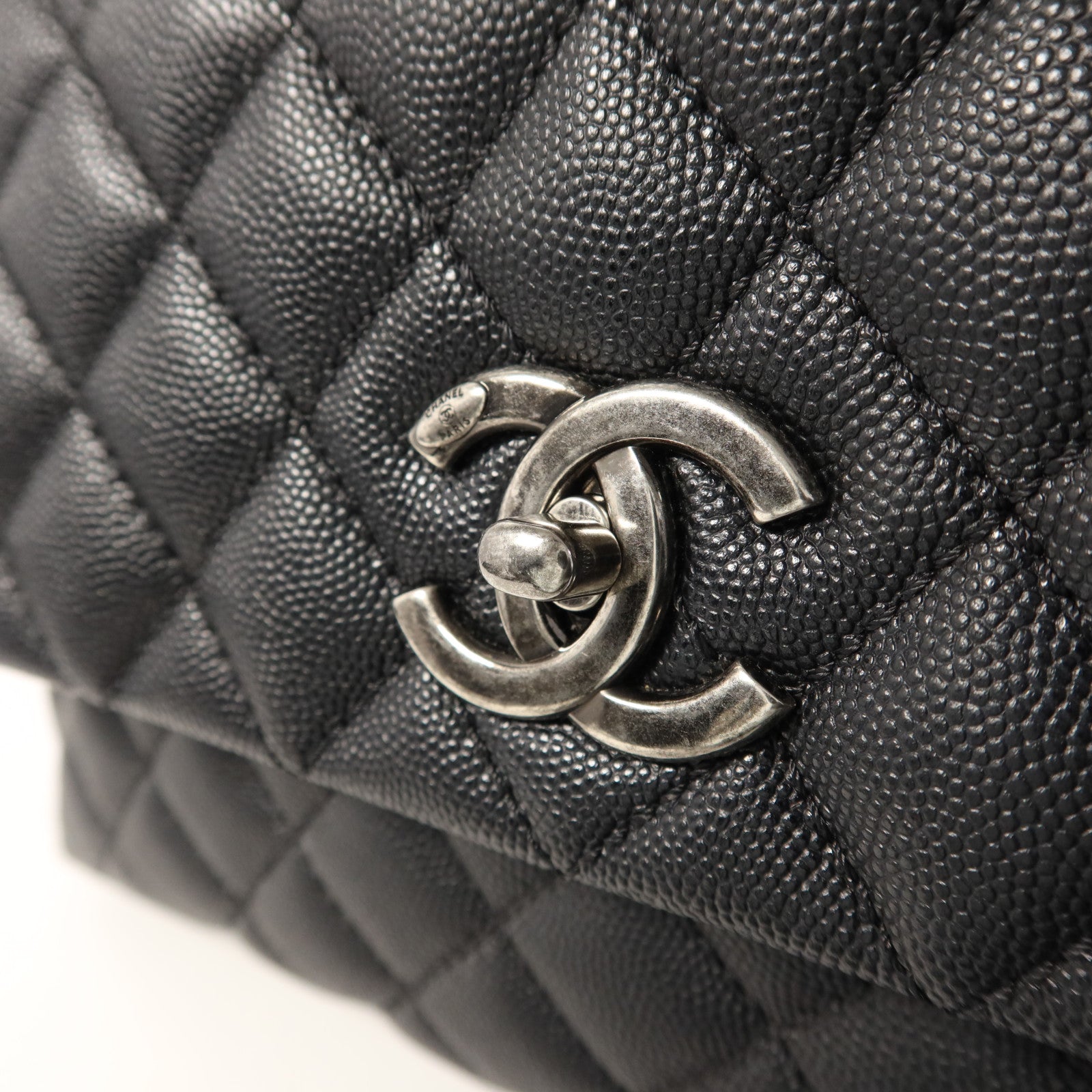 CHANEL 牛皮皮革/蜥蝪皮革Coco Handle Large手挽肩背兩用袋