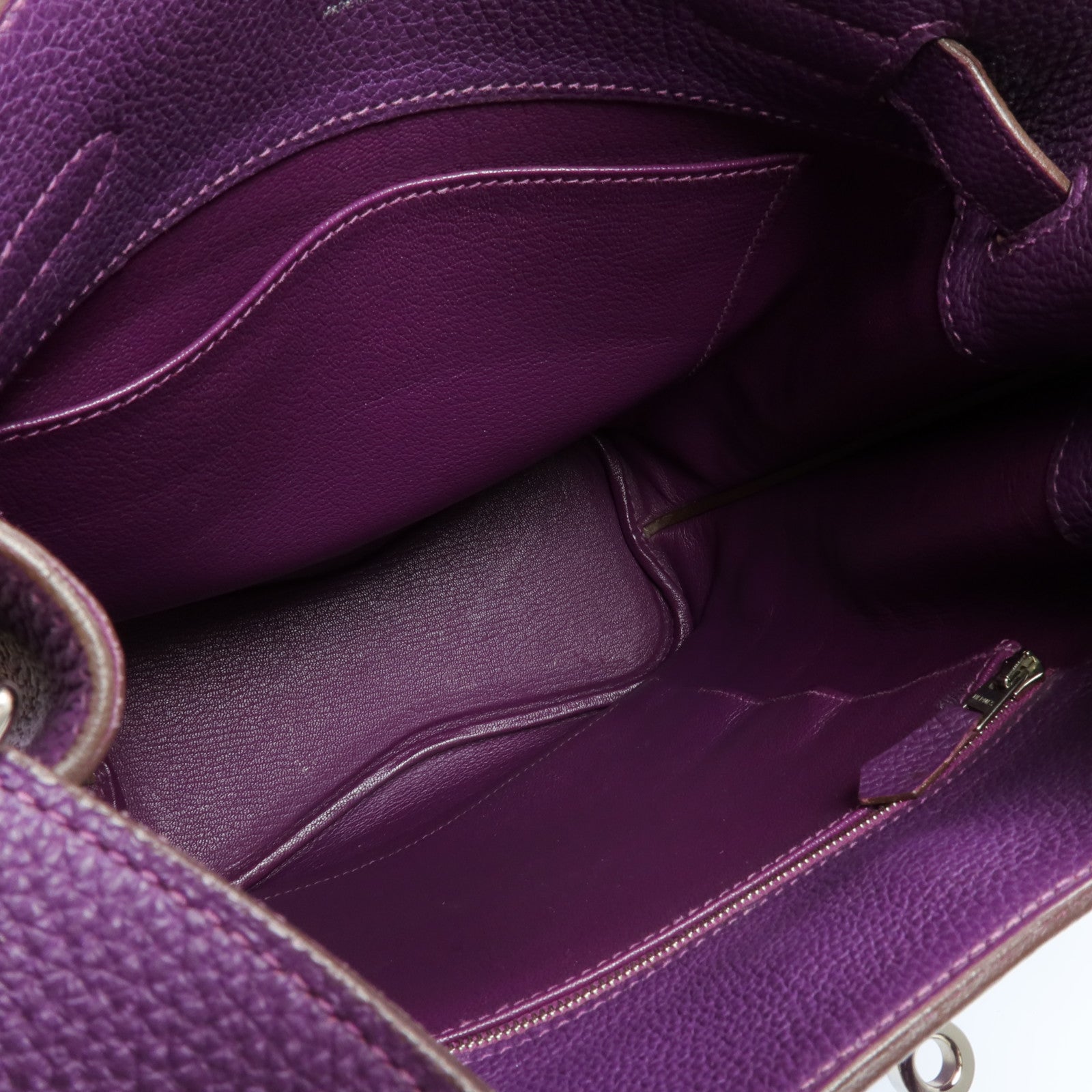 HERMES Clemence皮革So Kelly 22銀扣肩背袋Anemone
