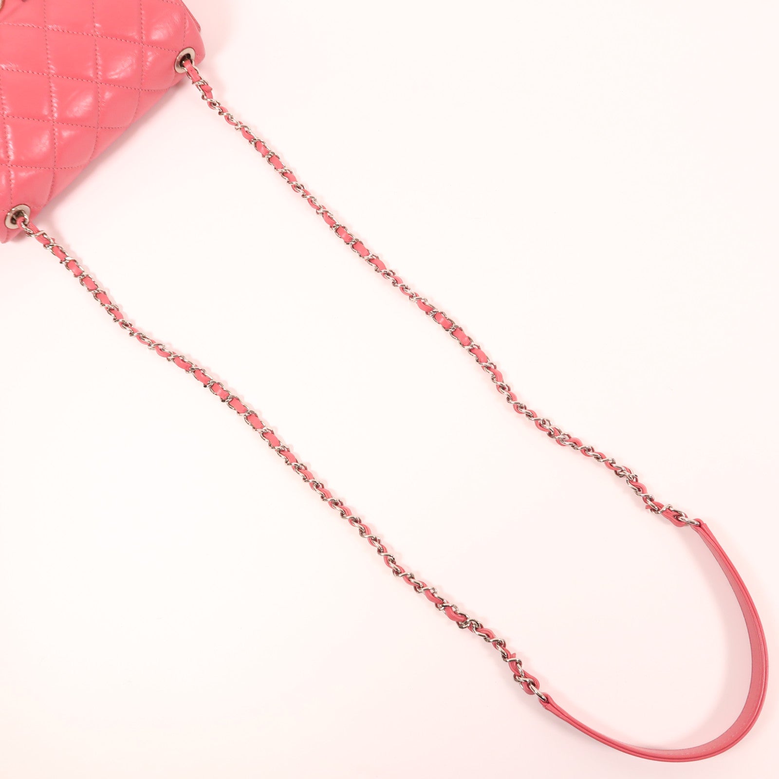 CHANEL 羊皮皮革Shoulder Bag銀扣鏈帶肩背袋