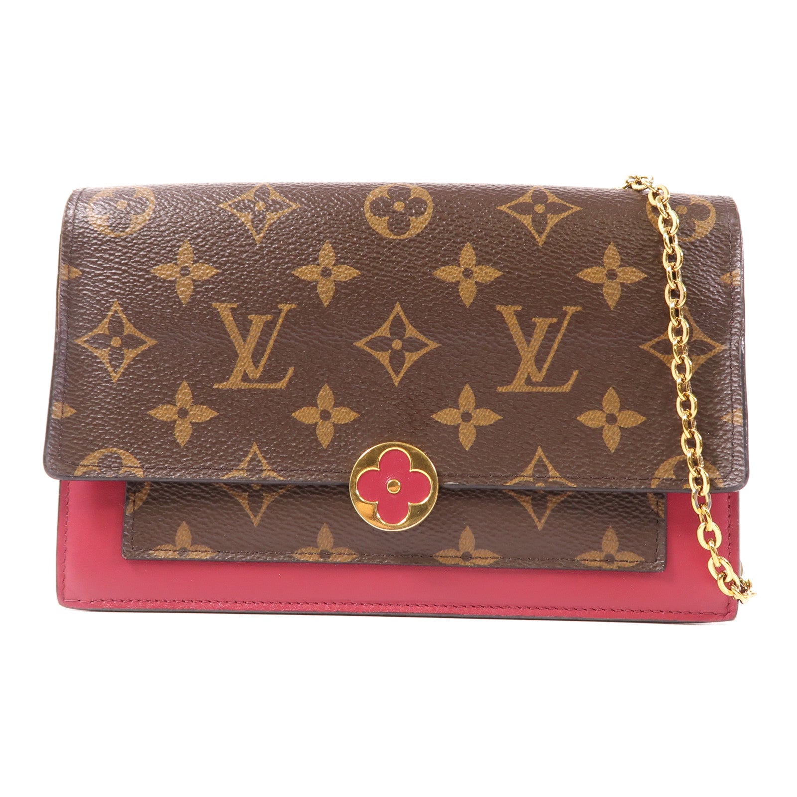 LOUIS VUITTON LV GHW Portefeuille Flore Chain Shoulder Bag M69578 Monogram Brown