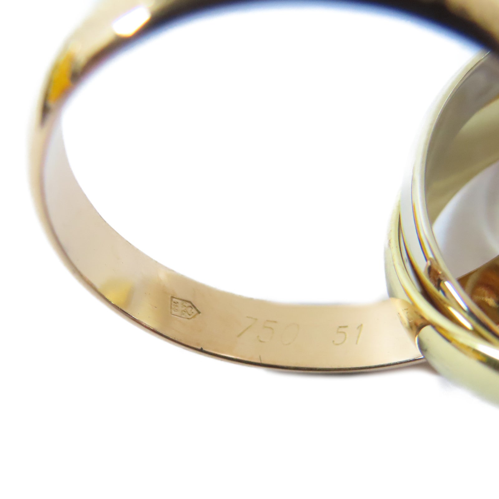 CARTIER 18K黃金/白金/玫瑰金Trinity Ring戒指Cartier#51/US#5.75