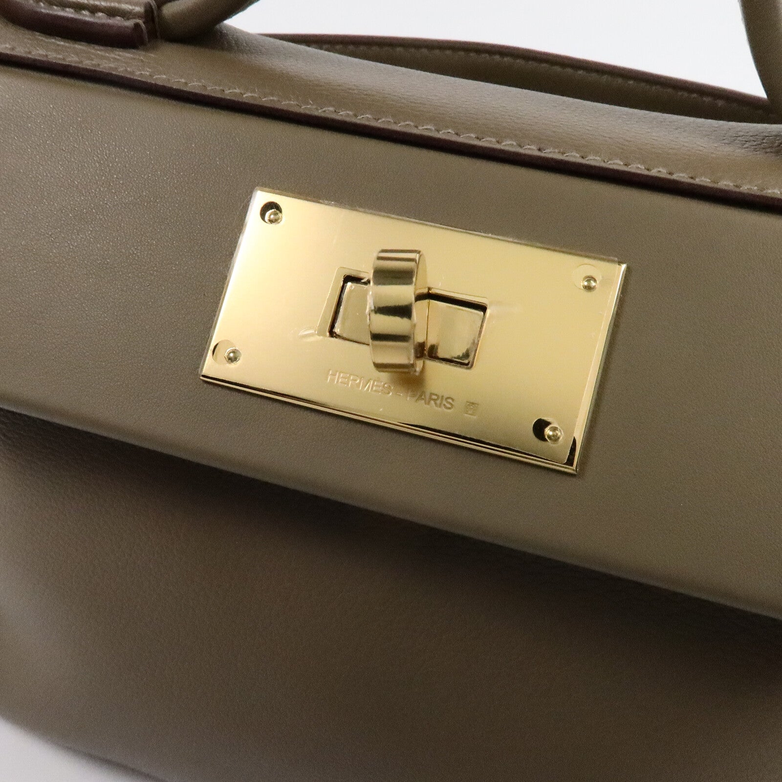 HERMES Evercolor皮革24/24 Mini手挽肩背兩用袋Etoupe