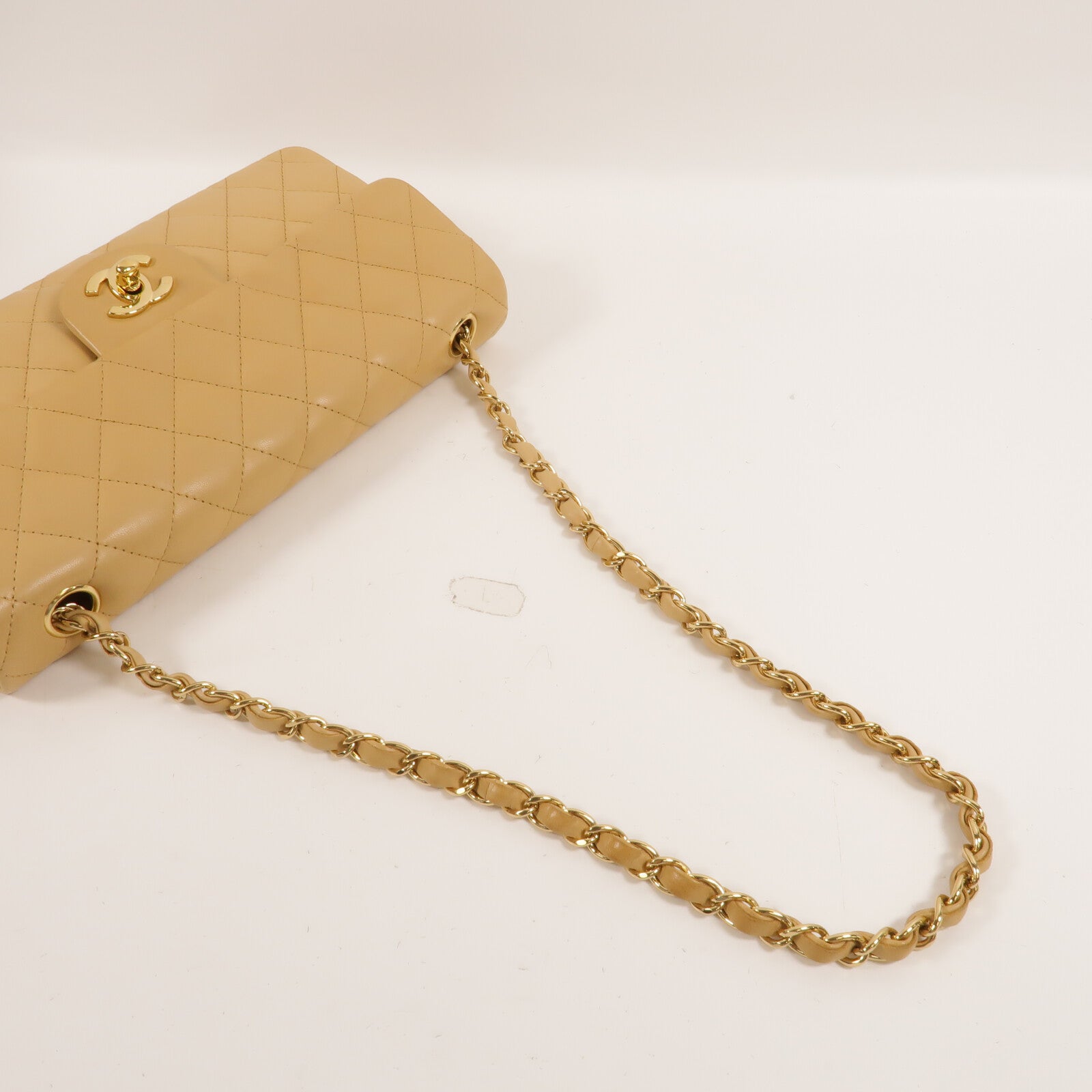 CHANEL 羊皮皮革Chain Shoulder金扣鏈帶肩背袋