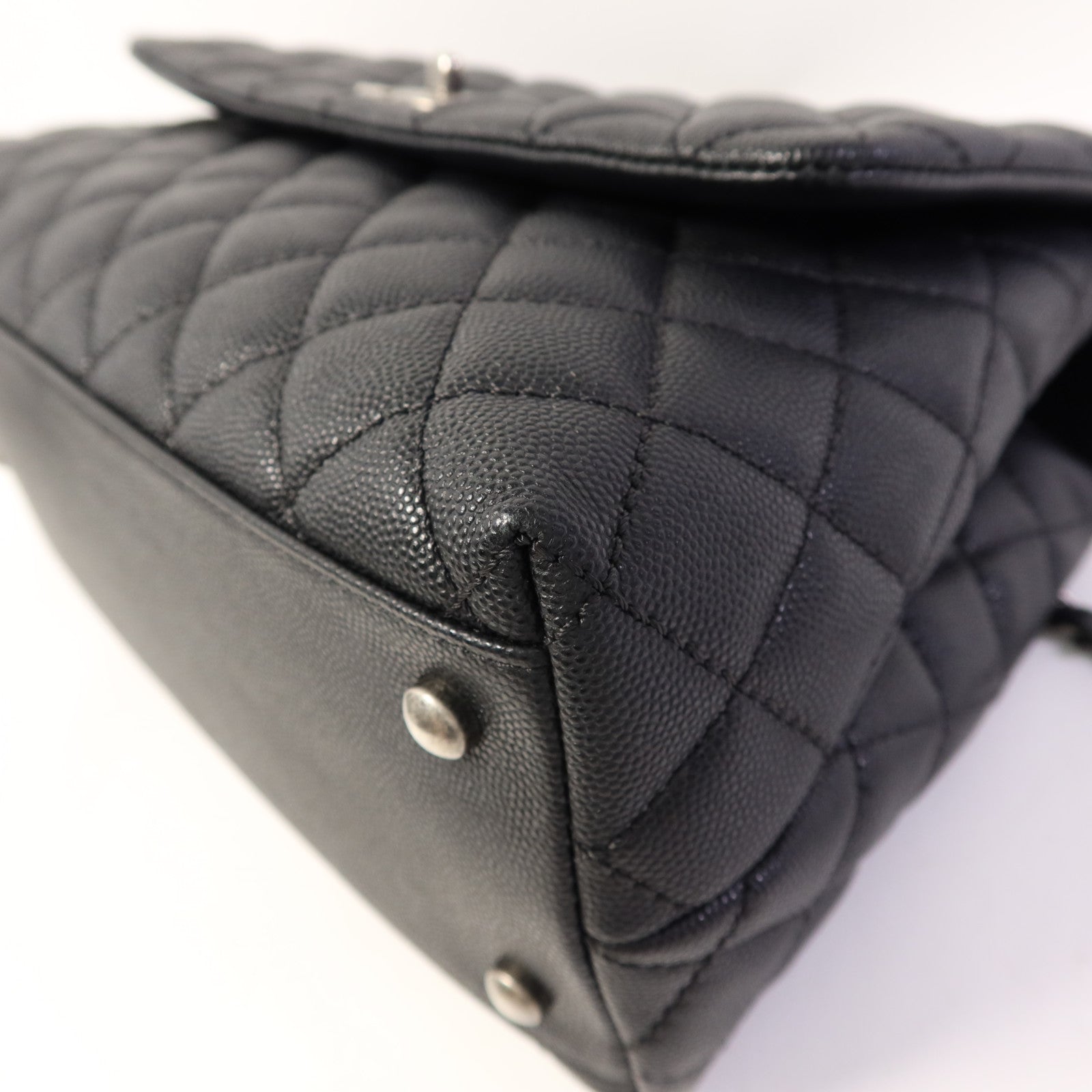 CHANEL 牛皮皮革/蜥蝪皮革Coco Handle Large手挽肩背兩用袋