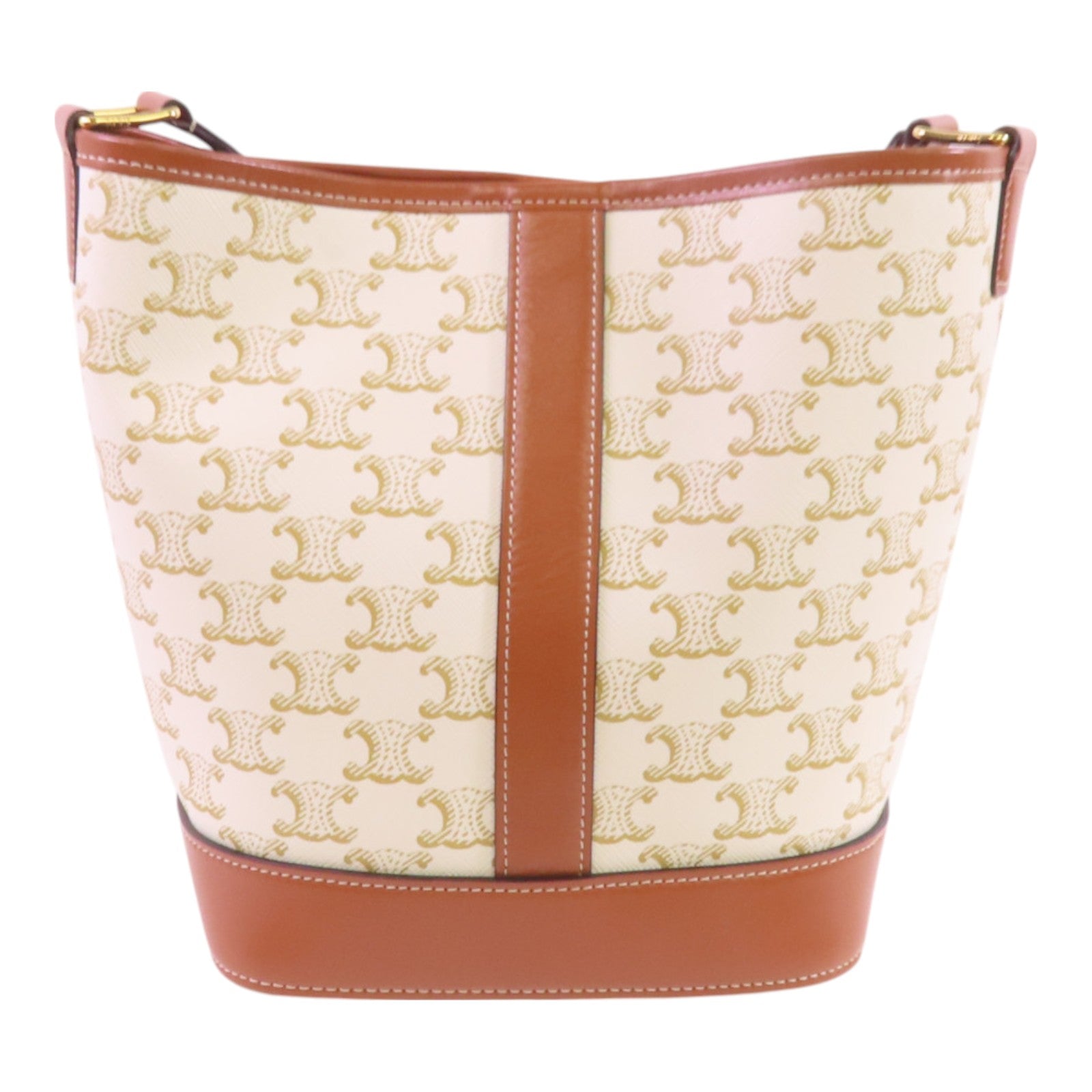 CELINE 塗層帆布Triomphe Small Bucket金扣肩背袋