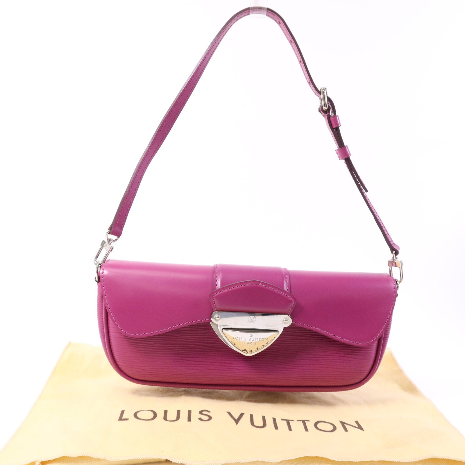 LOUIS VUITTON Epi Pochette Montaigne銀扣肩背袋