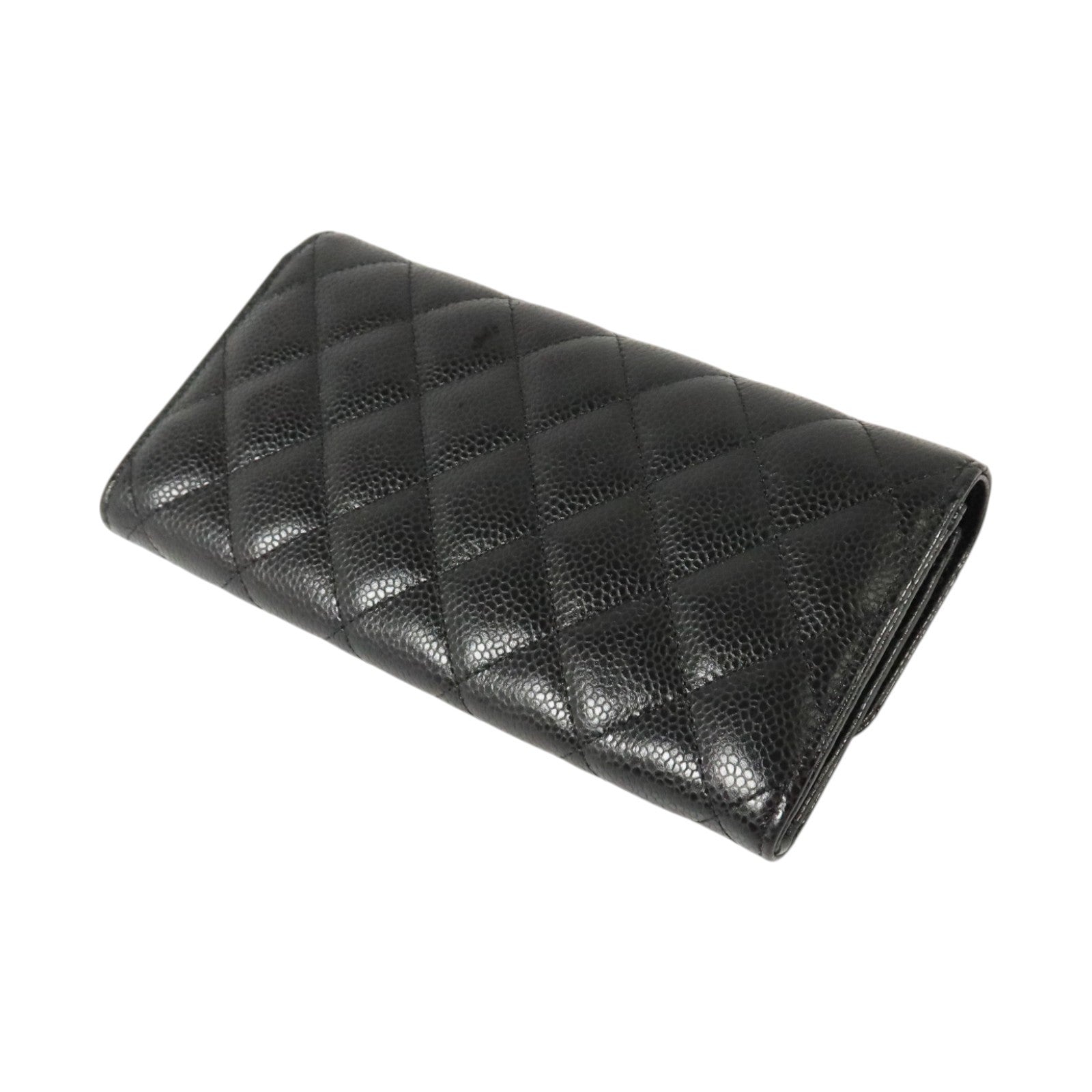 CHANEL 牛皮皮革Classic Long Flap Wallet銀扣長錢包
